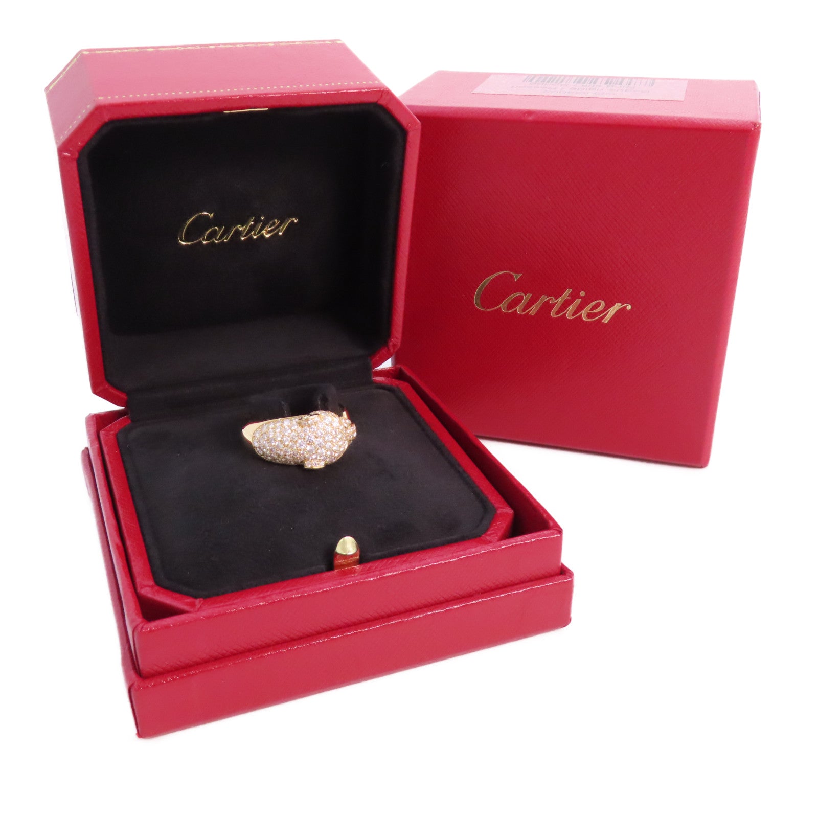 CARTIER 18K黃金/鑽石Panthere de Cartier Diamond Ring戒指Cartier#54/US#6.75