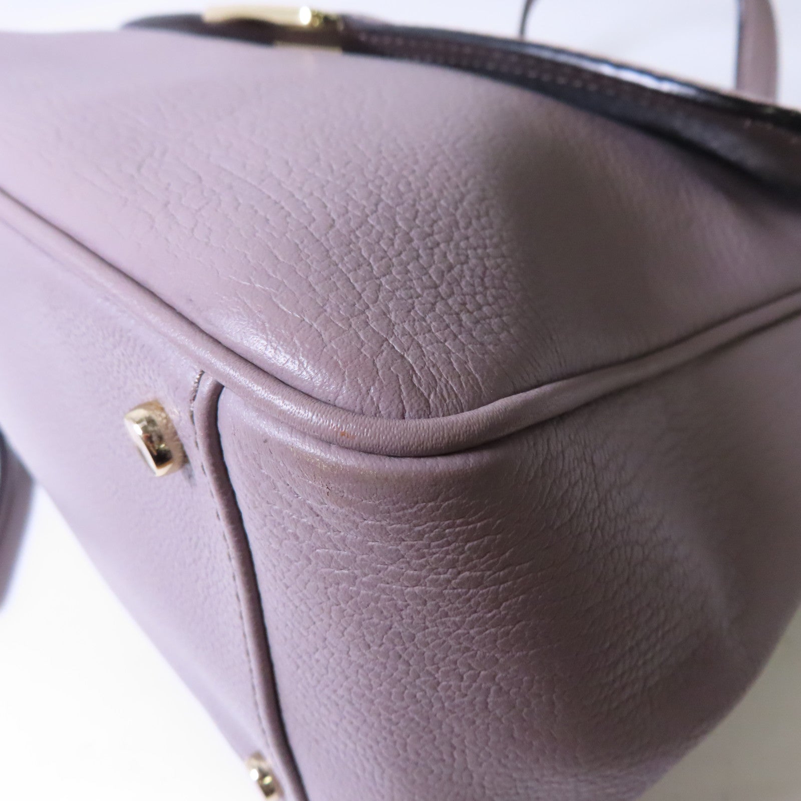 Kate Spade 牛皮皮革Shoulder Bag金扣手挽肩背兩用袋淺紫色