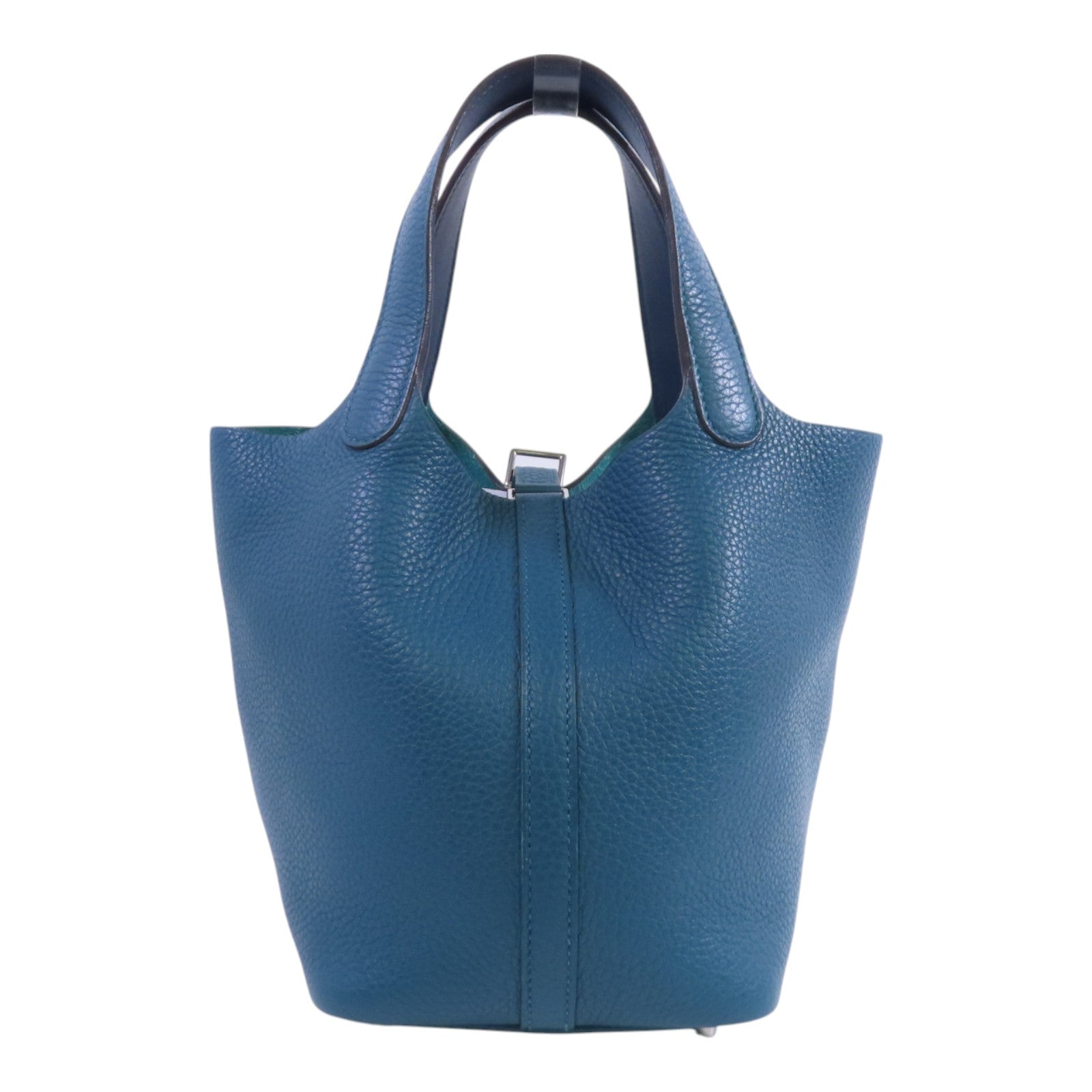 HERMES PHW Picotin PM Tote Bag Handbag Clemence Leather