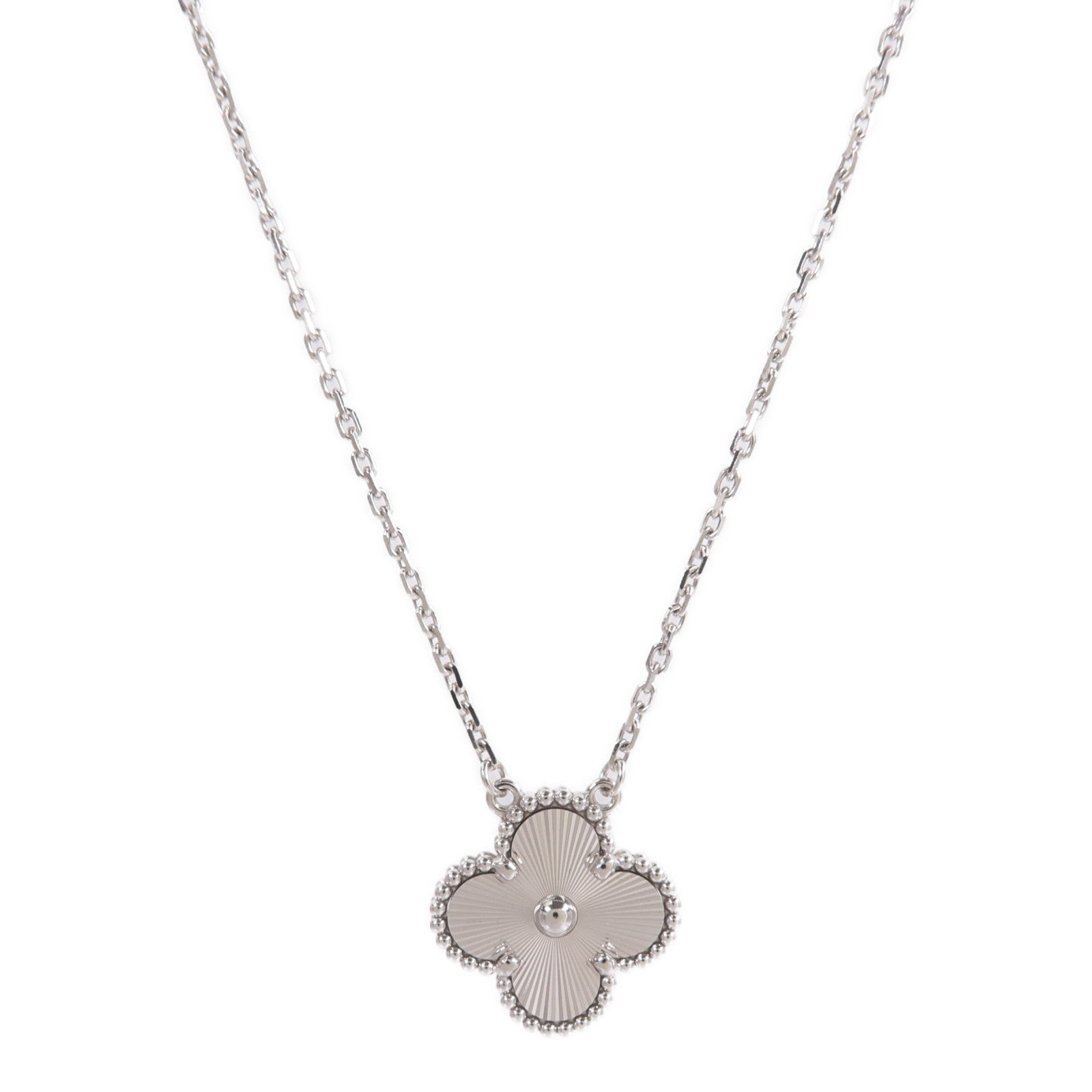 Van Cleef & Arpels 18K白金Vintage Alhambra Pendant項鍊