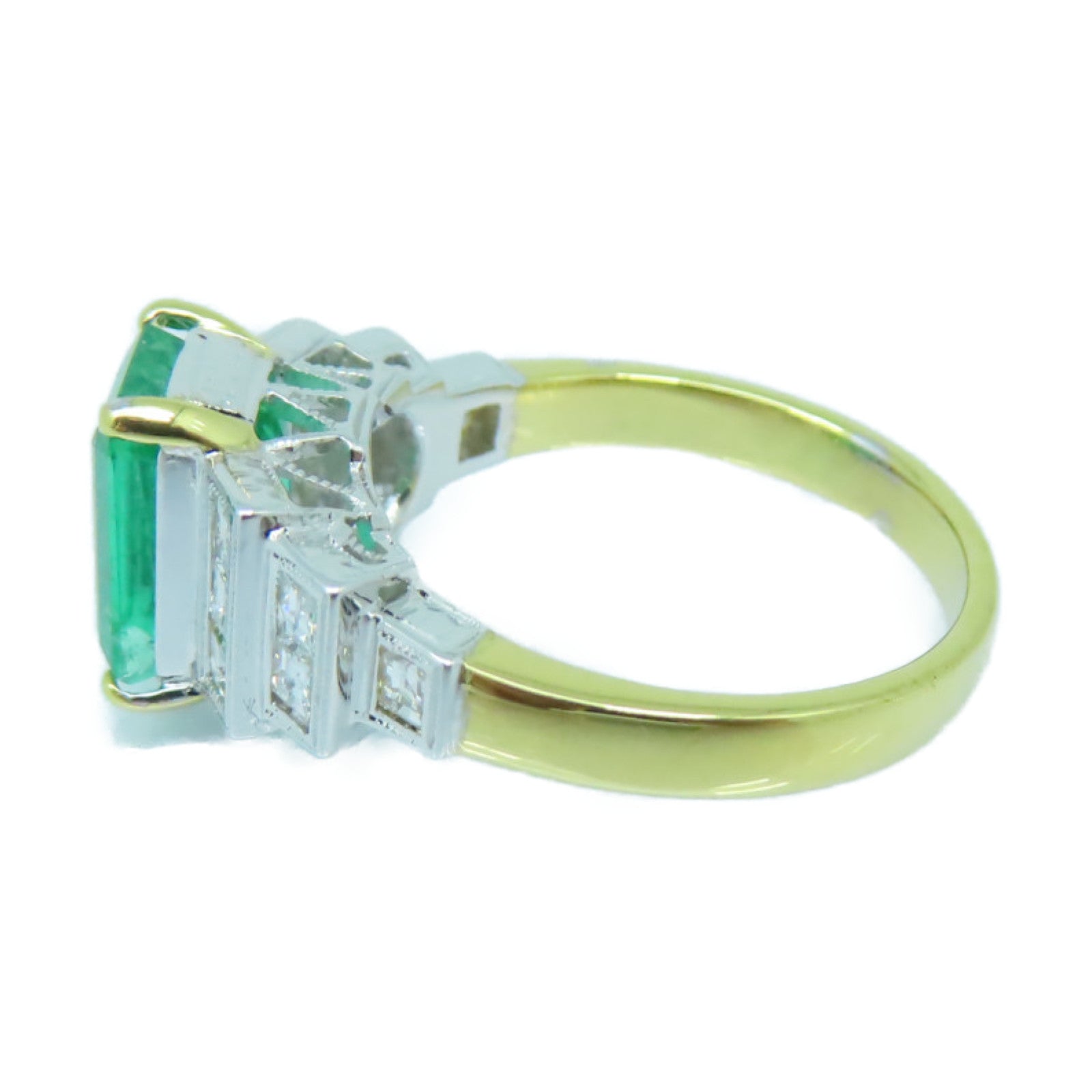 JEWELRY **【激減優惠】18K黄金Emerald Ring 2.6ct綠寶石/0.43ct鑽石戒指US#6.5