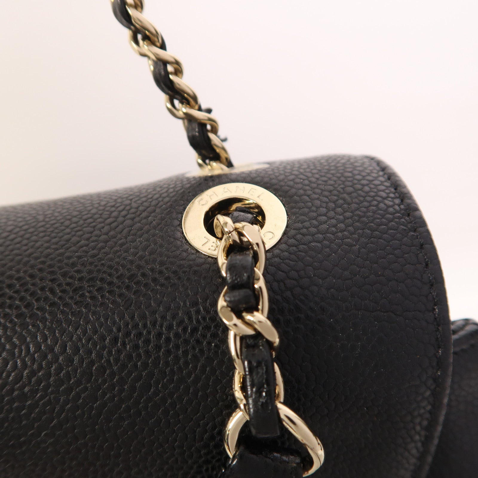 CHANEL 牛皮皮革Backpack金扣背包