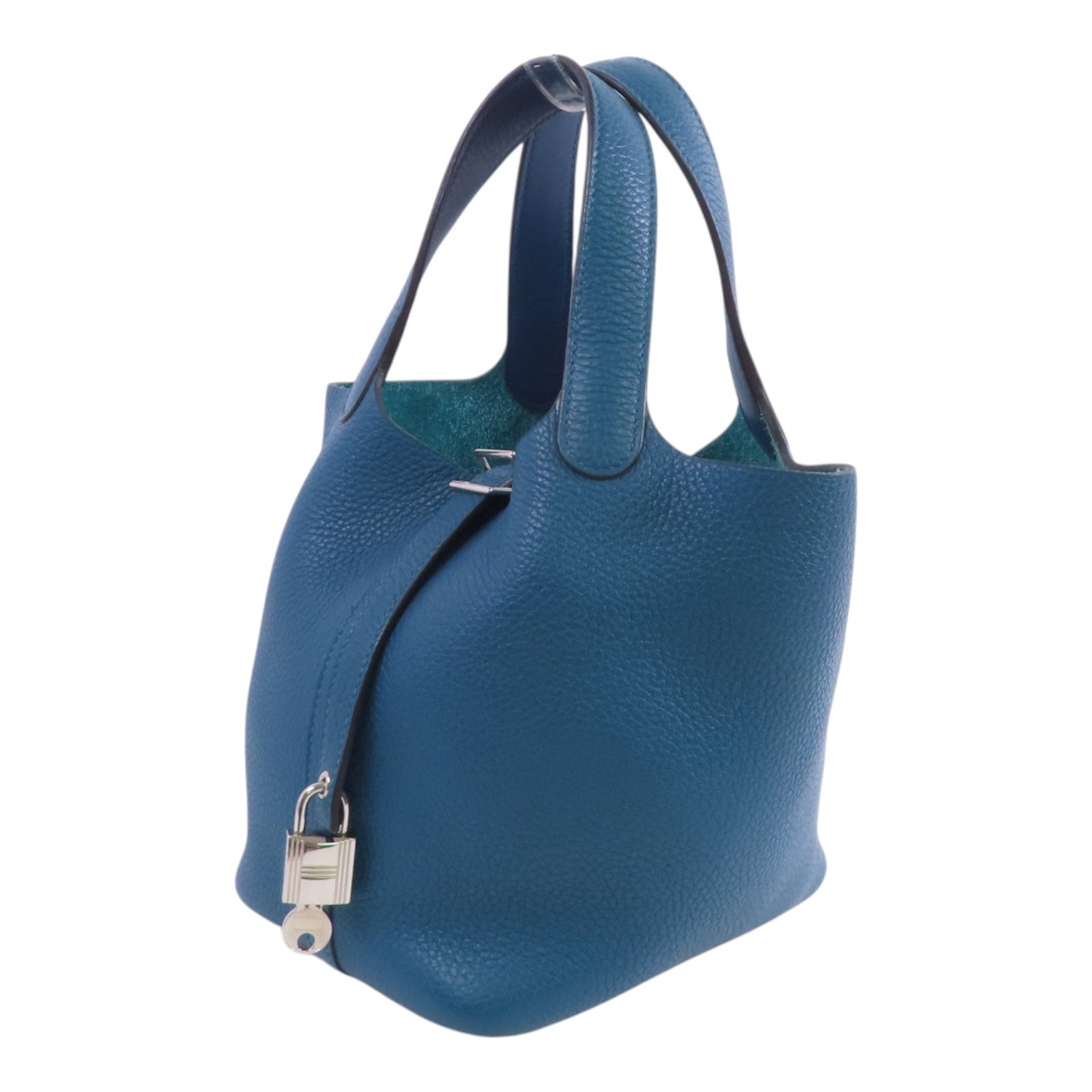 HERMES PHW Picotin PM Tote Bag Handbag Clemence Leather