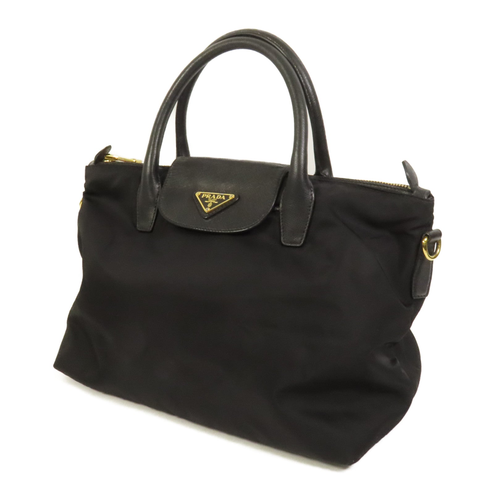 PRADA 尼龍2way Shoulder金扣手挽肩背兩用袋