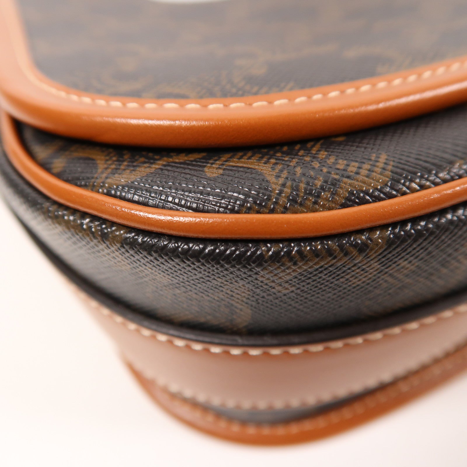 CELINE 塗層帆布Messenger Folce金扣肩背袋