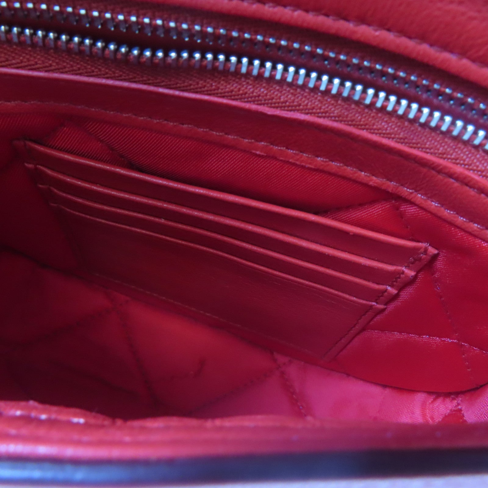 CELINE 【激減優惠】牛皮皮革Shoulder Bag銀扣肩背袋紅色