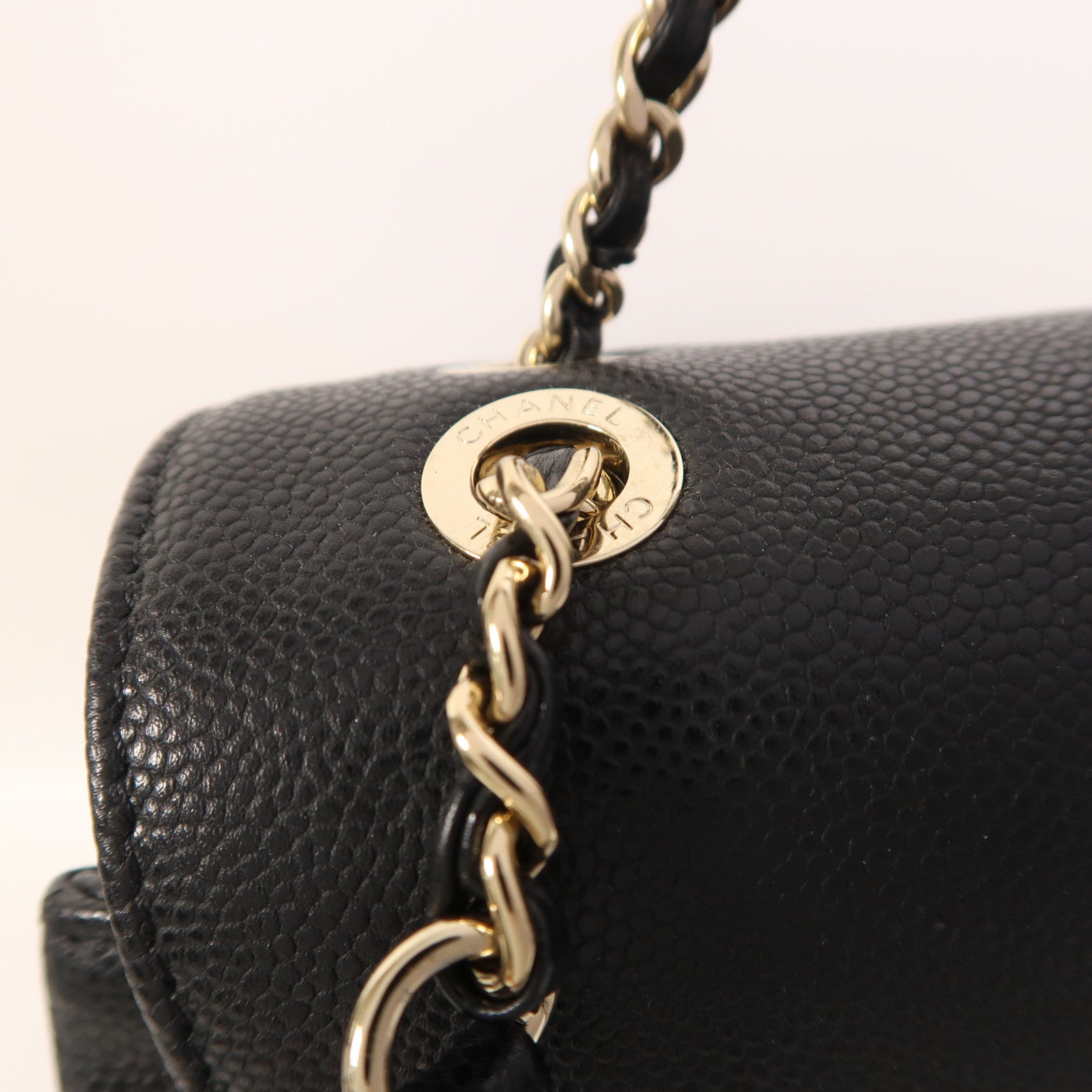 CHANEL 牛皮皮革Backpack金扣背包