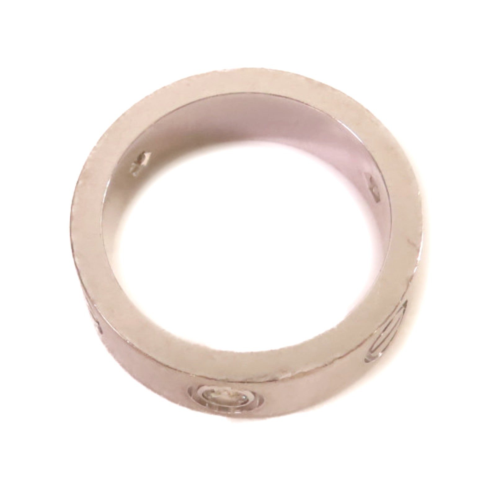 CARTIER 18K白金/鑽石Love Ring 3 Diamond Ring戒指#50/US#5.5