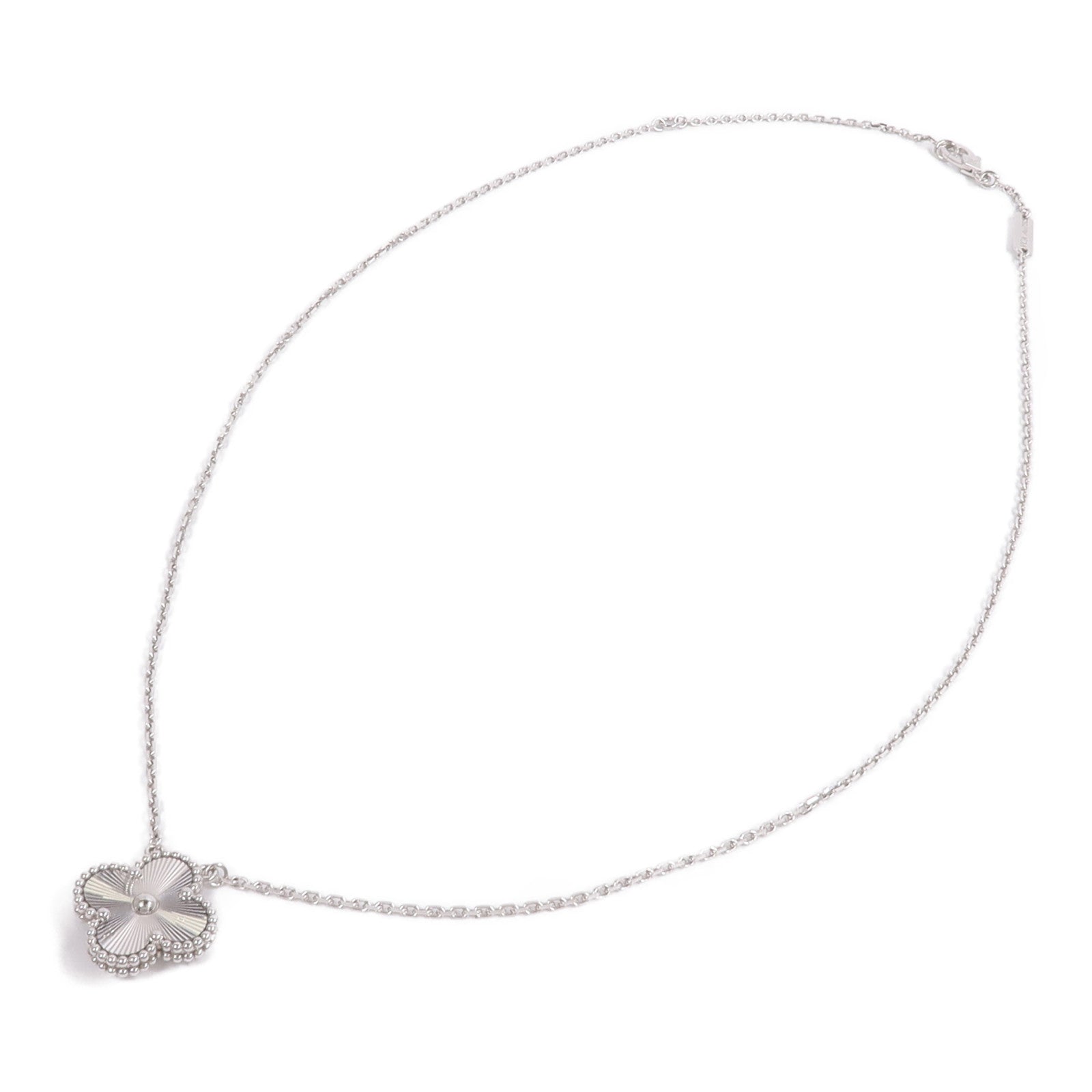 Van Cleef & Arpels 18K白金Vintage Alhambra Pendant項鍊