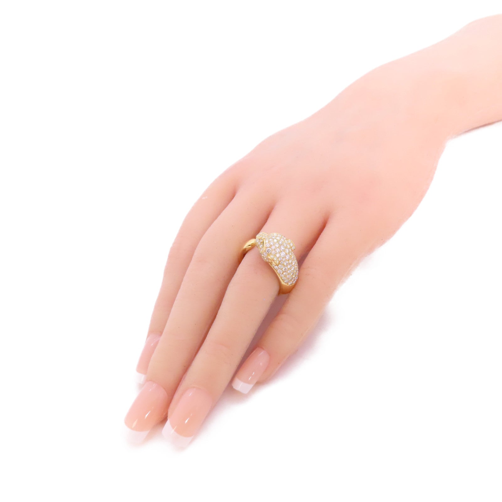 CARTIER 18K黃金/鑽石Panthere de Cartier Diamond Ring戒指Cartier#54/US#6.75