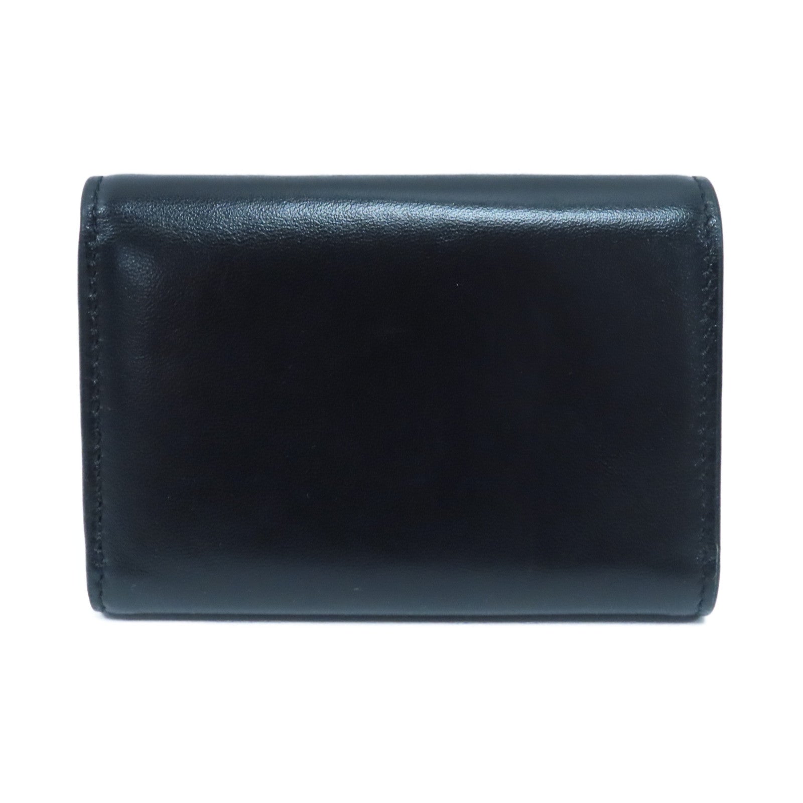 LOEWE 羊皮皮革Tri-fold Wallet金扣三摺錢包黑色