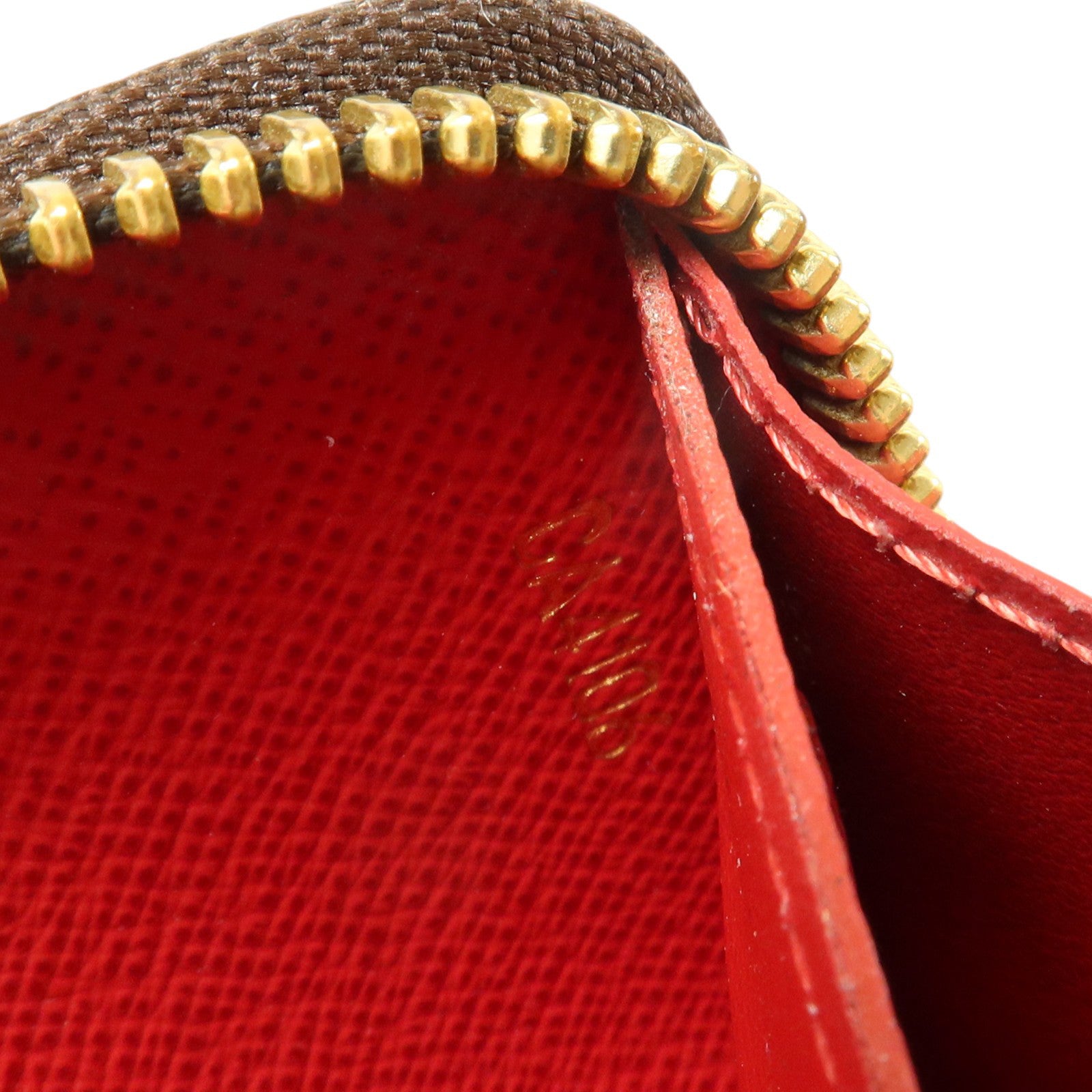 LOUIS VUITTON Damier Clemence Wallet金扣長錢包