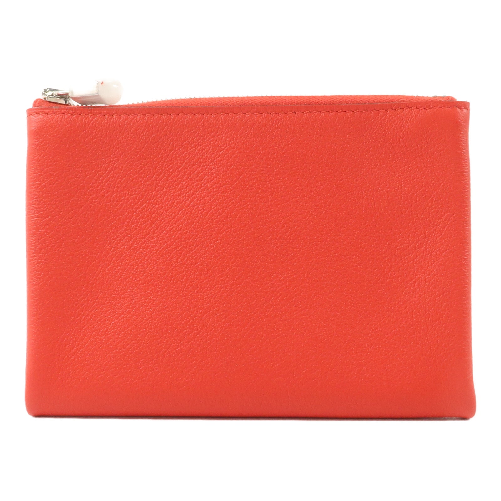 HERMES Evercolor皮革Atout Pouch 14(PM)小袋Braise/Bleu Du Nord