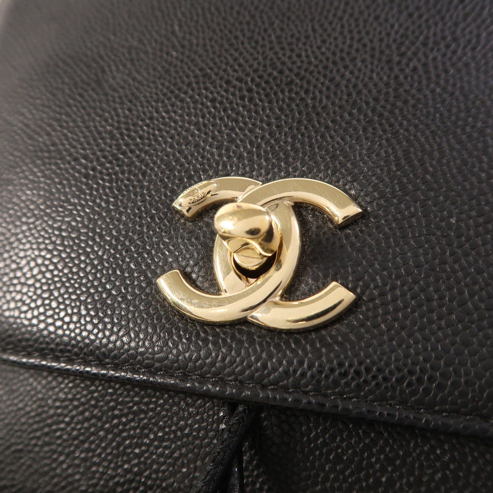 CHANEL 牛皮皮革Backpack金扣背包