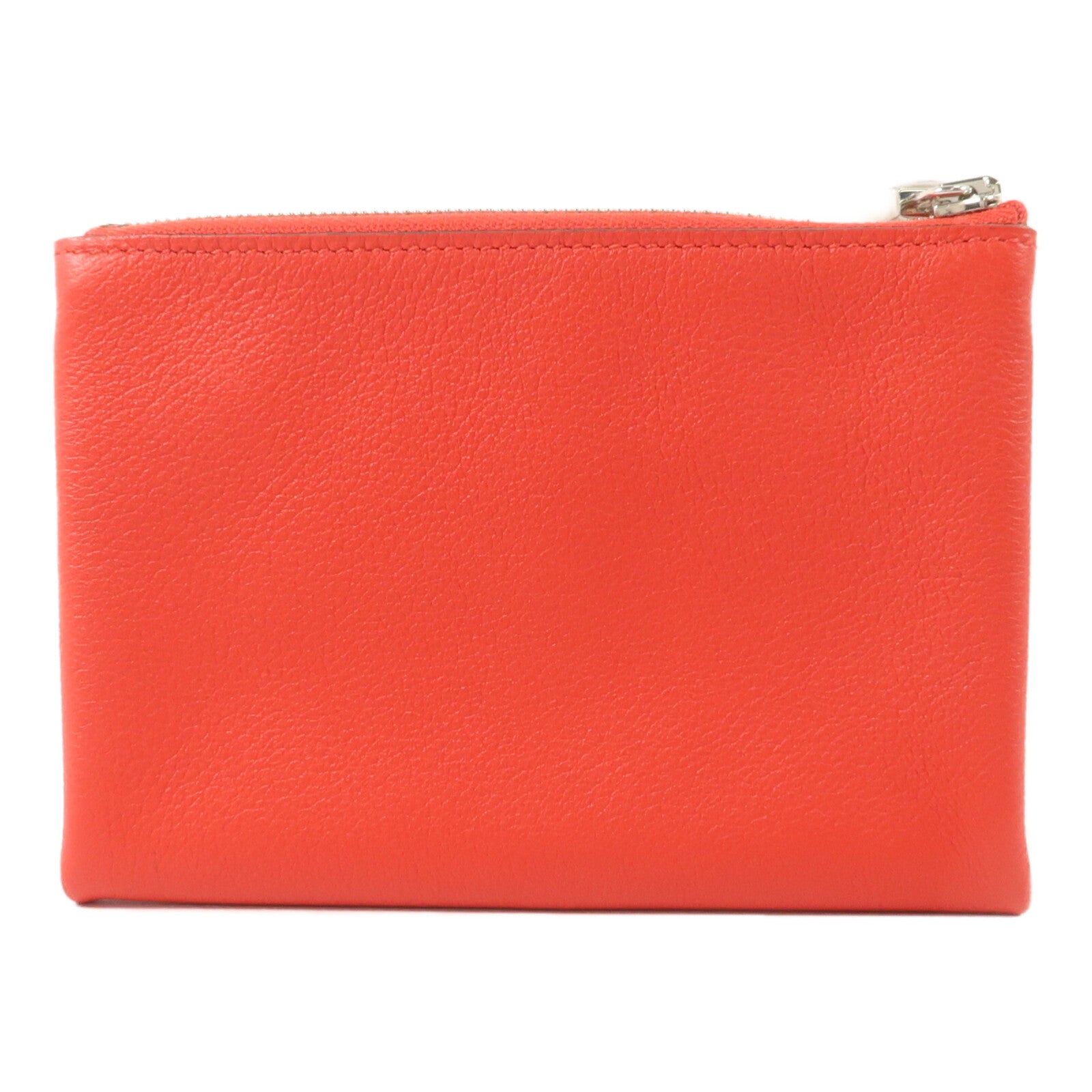 HERMES Evercolor皮革Atout Pouch 14(PM)小袋Braise/Bleu Du Nord
