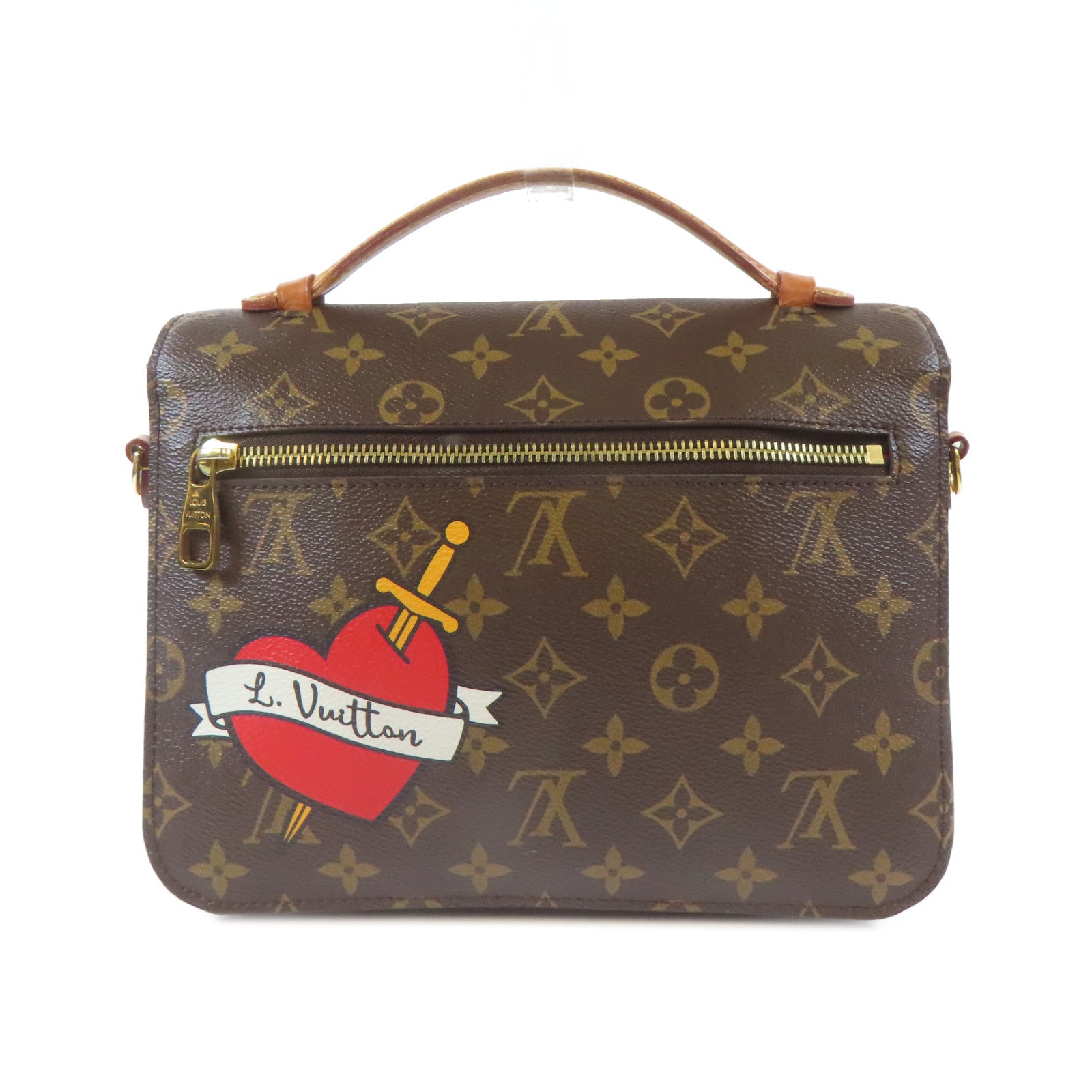 LOUIS VUITTON Monogram Patches Pochette Metis MM金扣手挽肩背兩用袋啡色