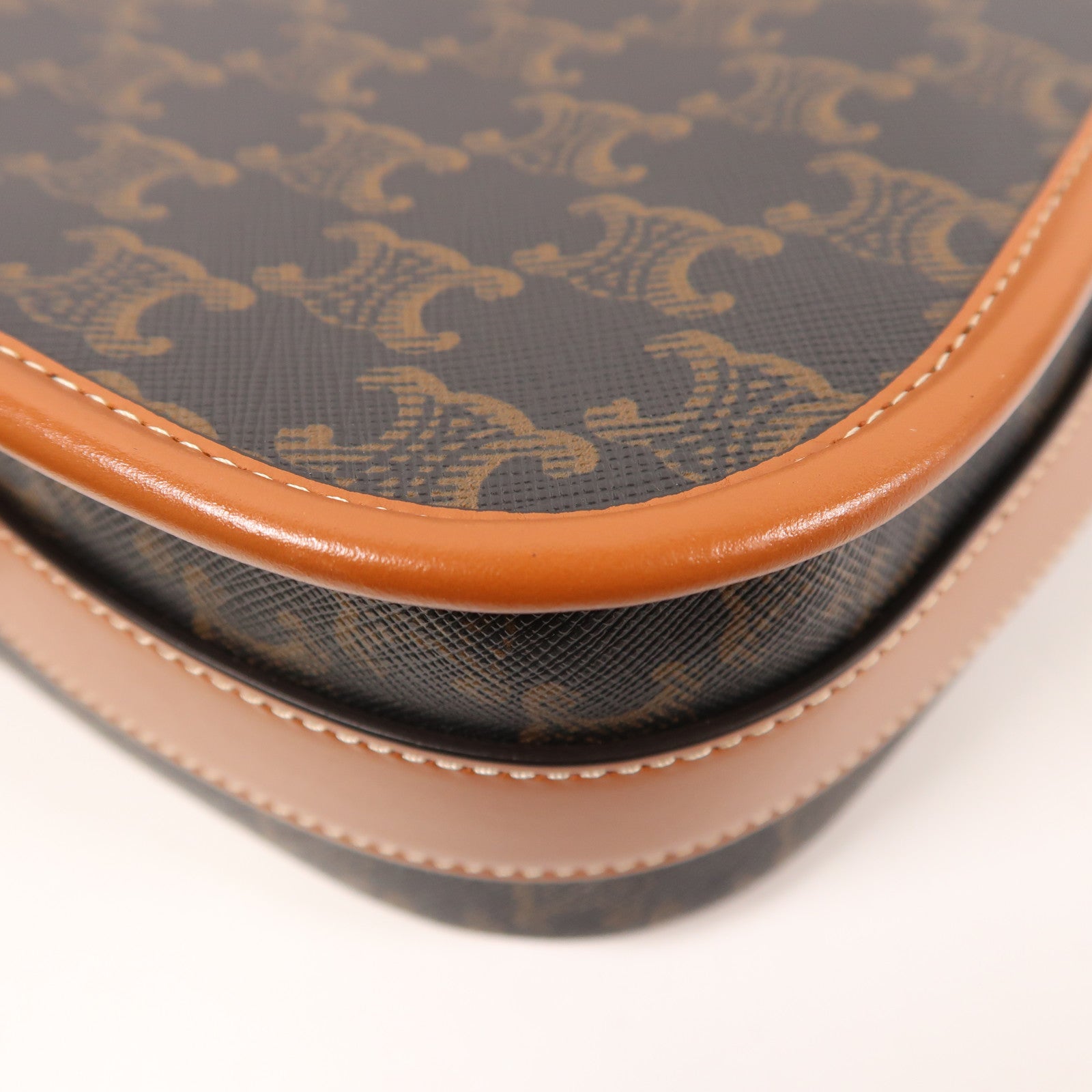 CELINE 塗層帆布Messenger Folce金扣肩背袋