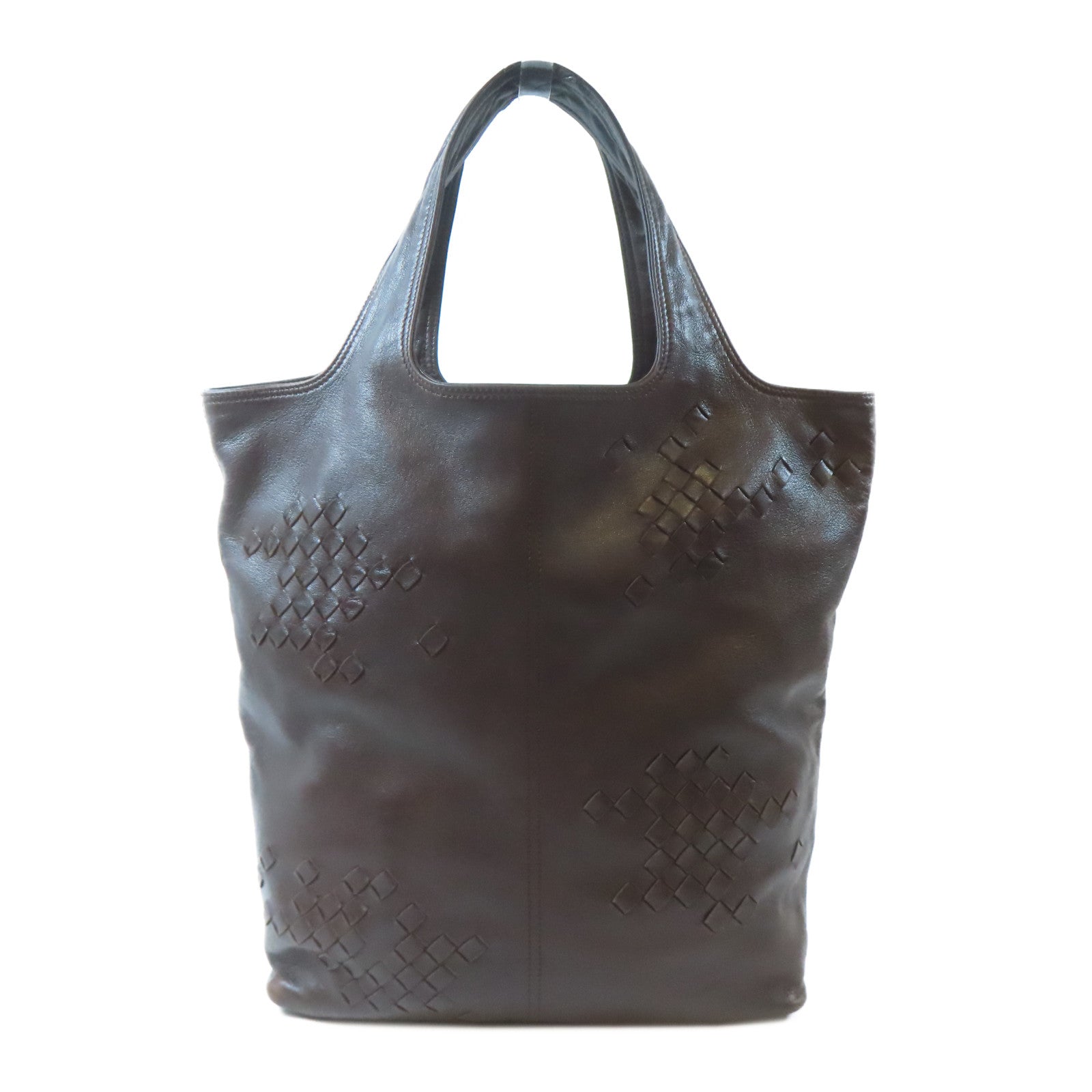 BOTTEGA VENETA 牛皮皮革Hand Bag黑扣手拿包啡色