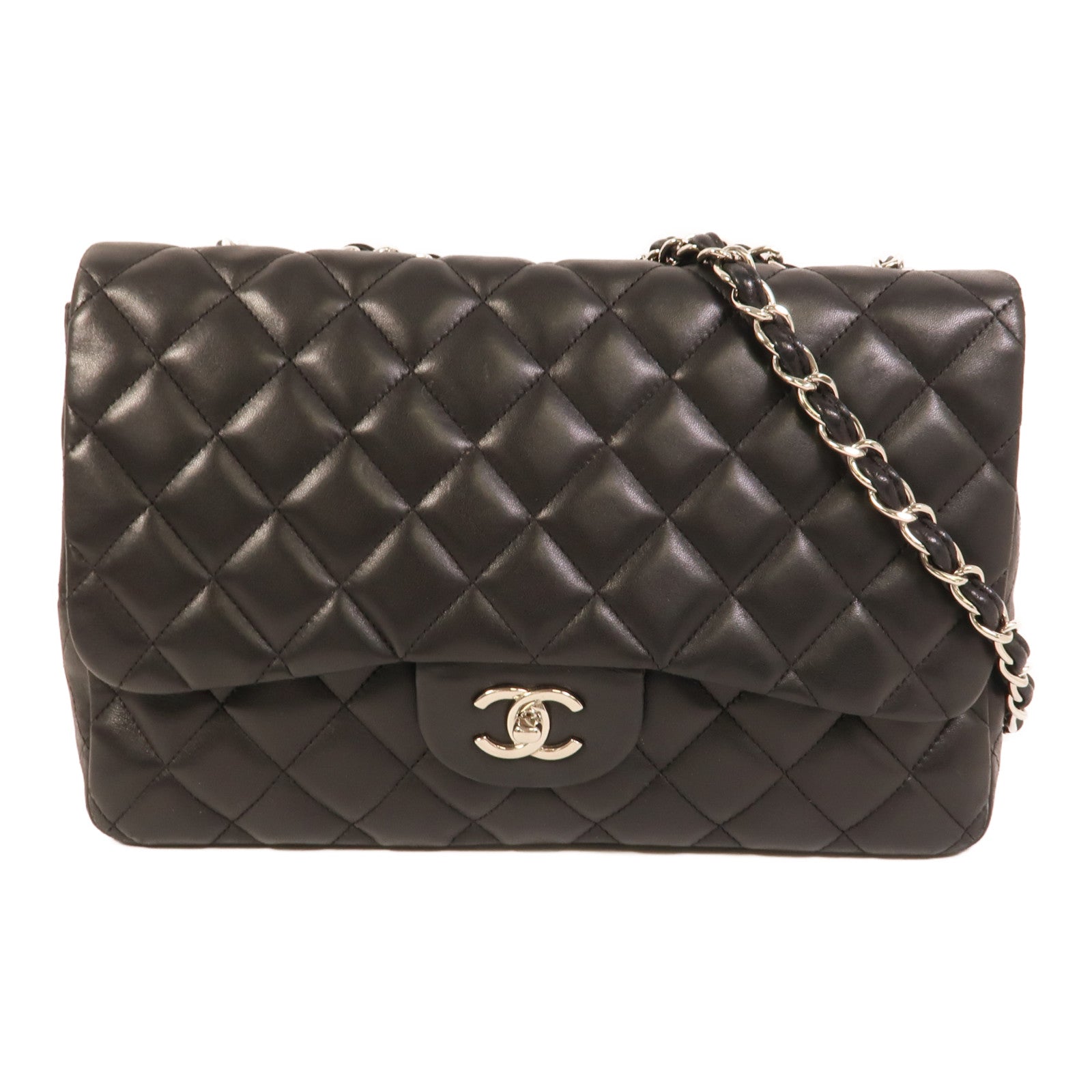 CHANEL 羊皮皮革Large Classic鏈帶肩背袋