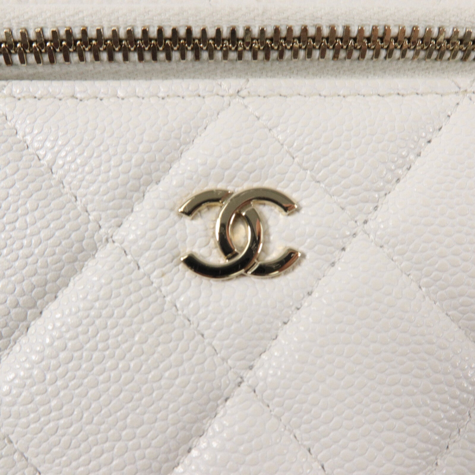 CHANEL 牛皮皮革Vanity Case鏈帶肩背袋