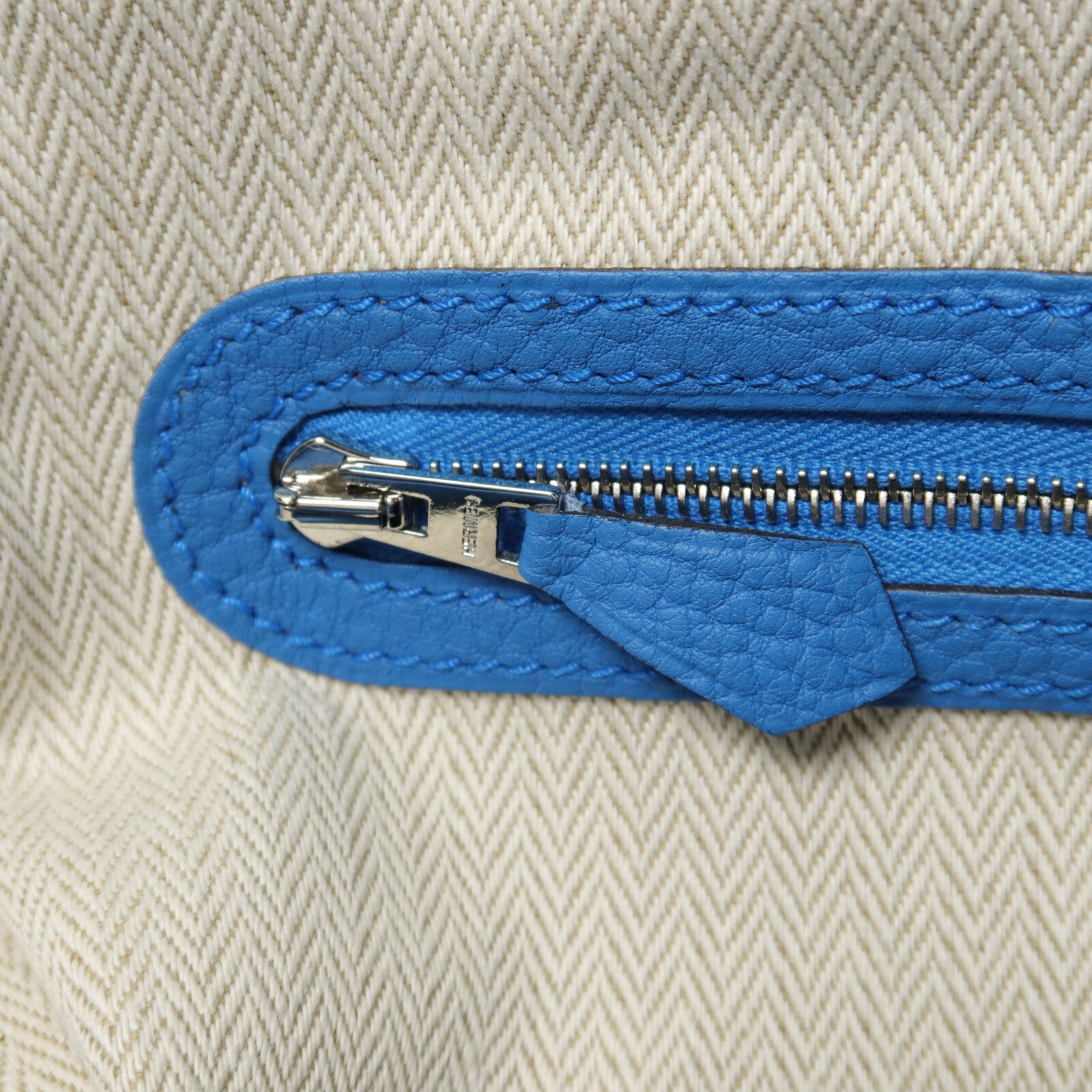 HERMES Negonda皮革Garden Party PM手挽袋Bleu Zanzibar