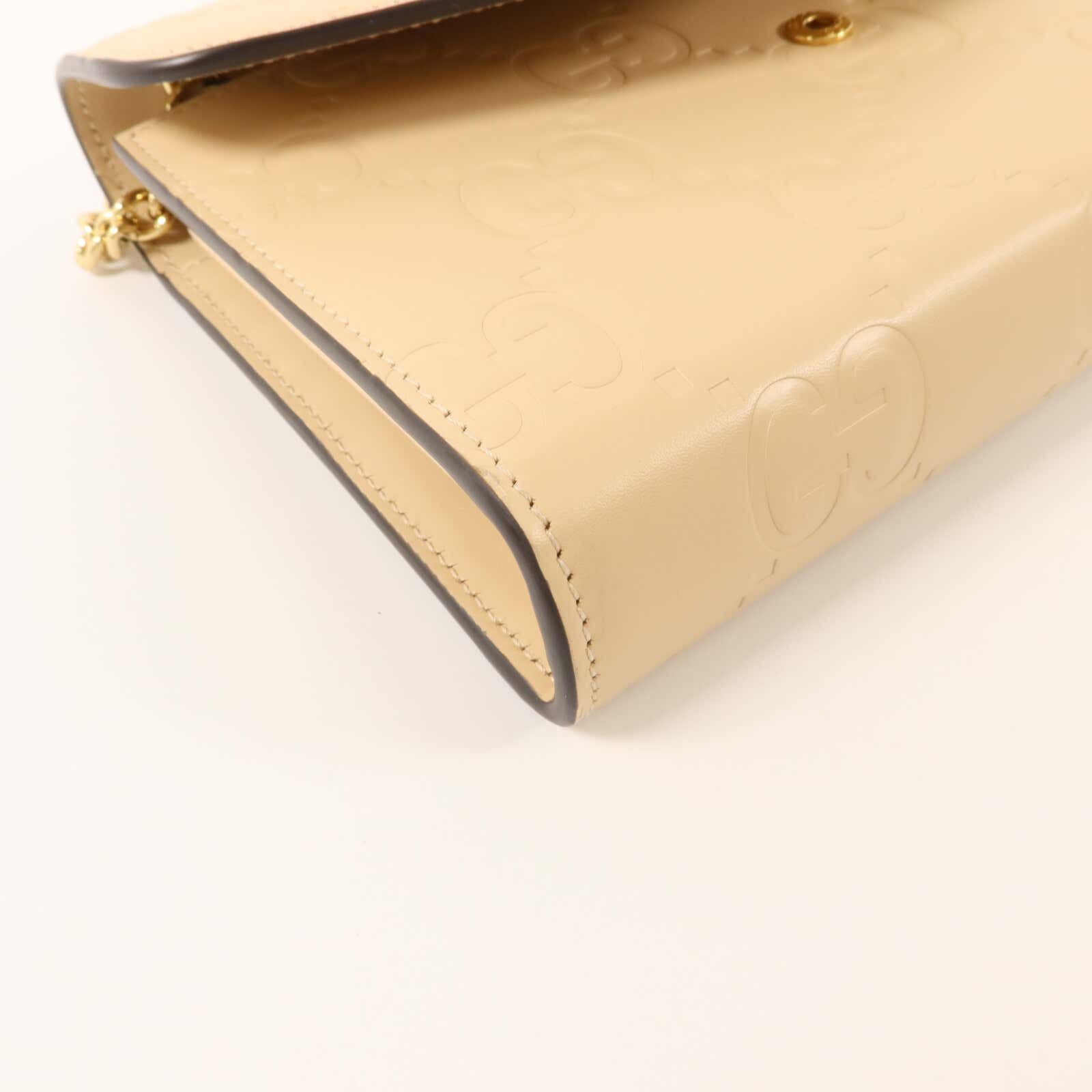GUCCI 牛皮皮革GG Envelope Wallet on Chain Guccissima鏈帶肩背袋