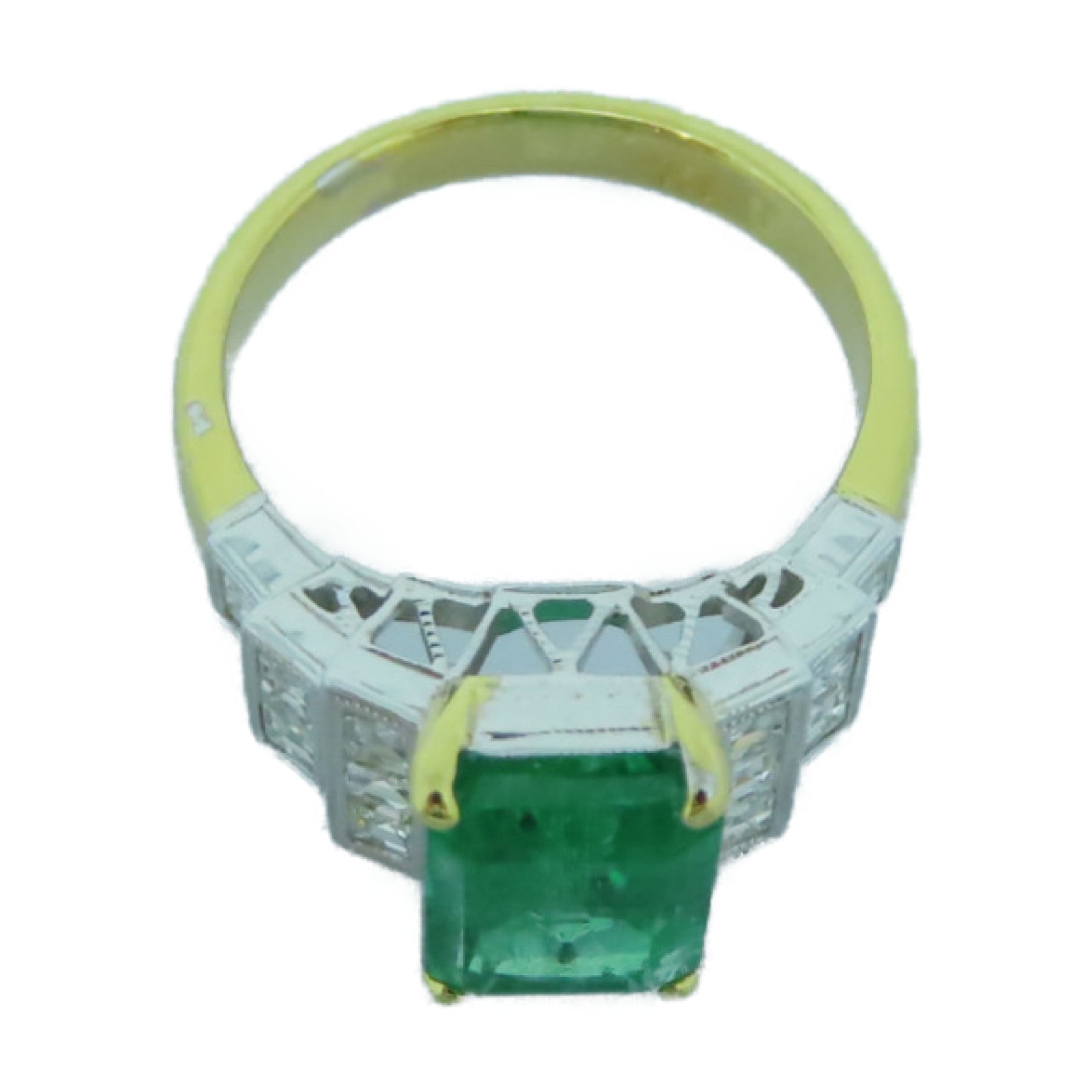 JEWELRY **【激減優惠】18K黄金Emerald Ring 2.6ct綠寶石/0.43ct鑽石戒指US#6.5