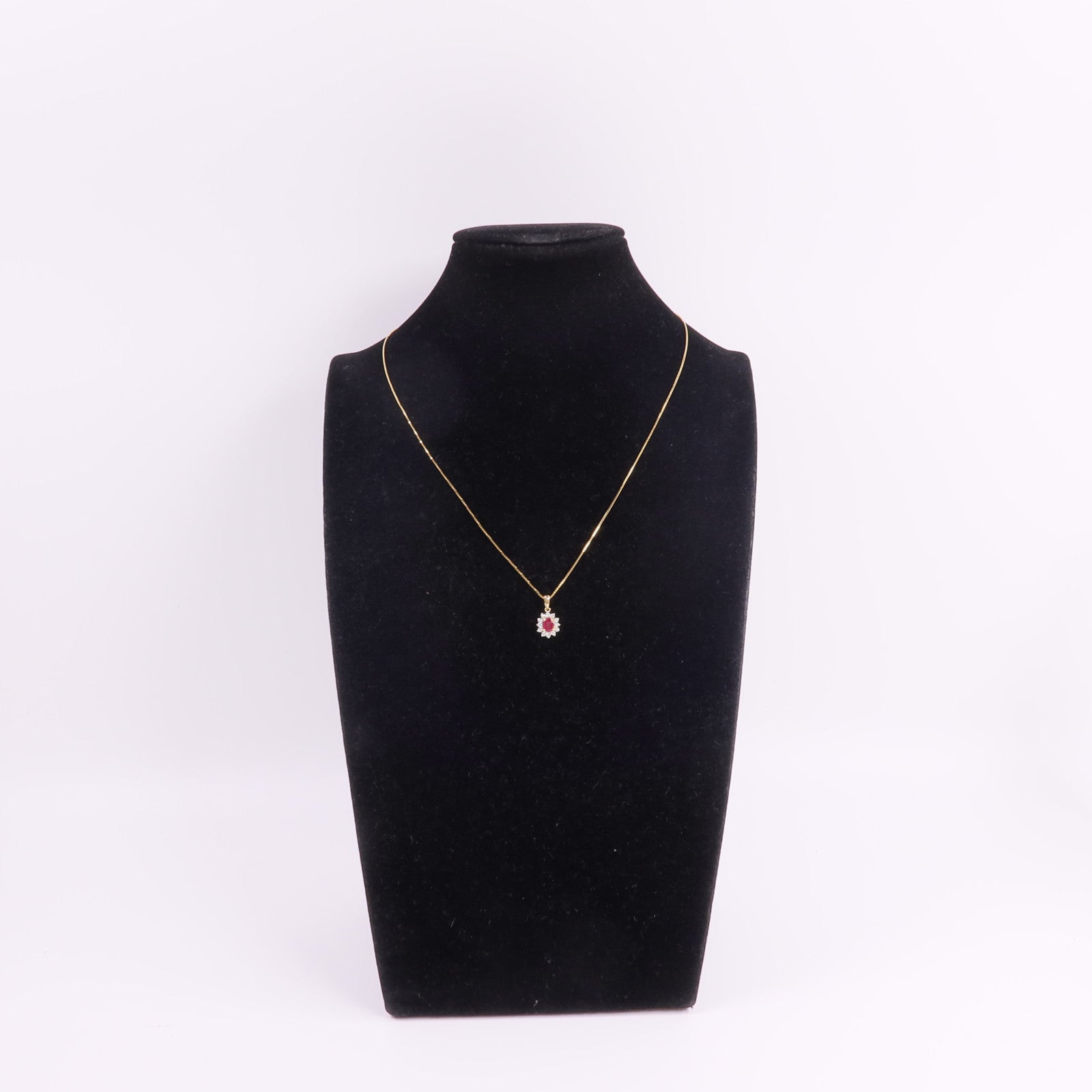 JEWELRY 18K黃金Ruby Diamond Necklace紅寶石/鑽石項鍊