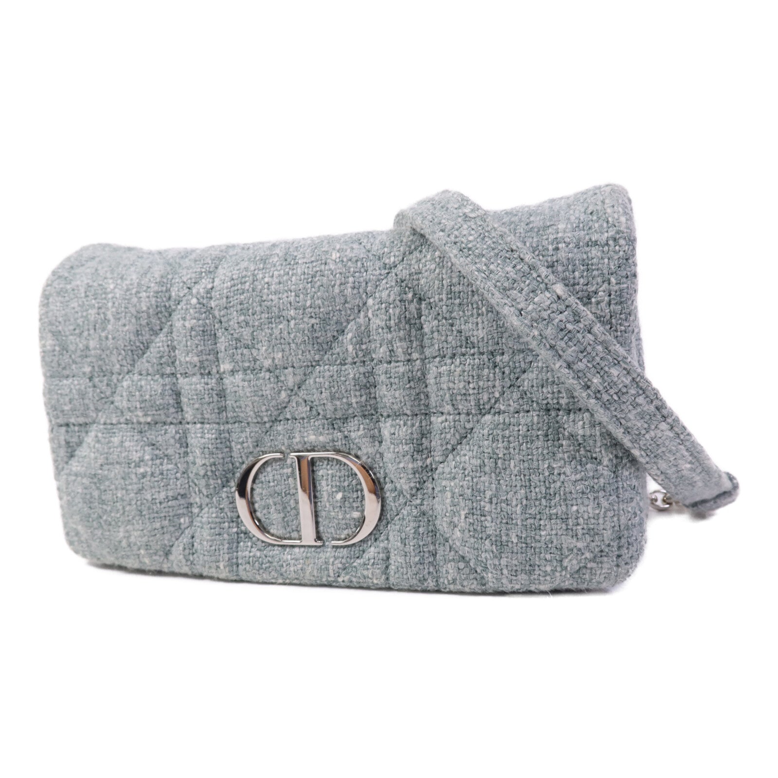 Dior Tweed Caro Small銀扣肩背袋