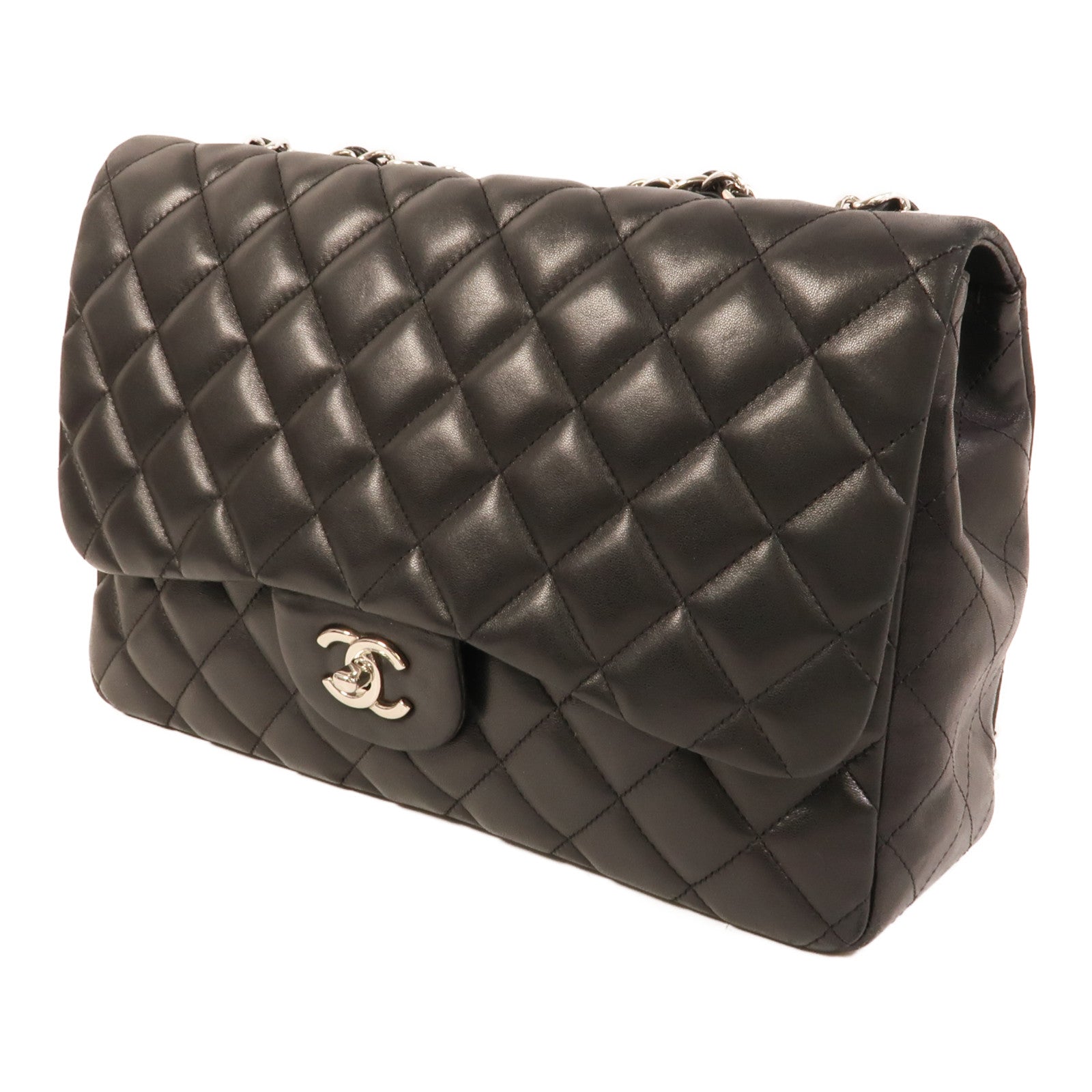 CHANEL 羊皮皮革Large Classic鏈帶肩背袋