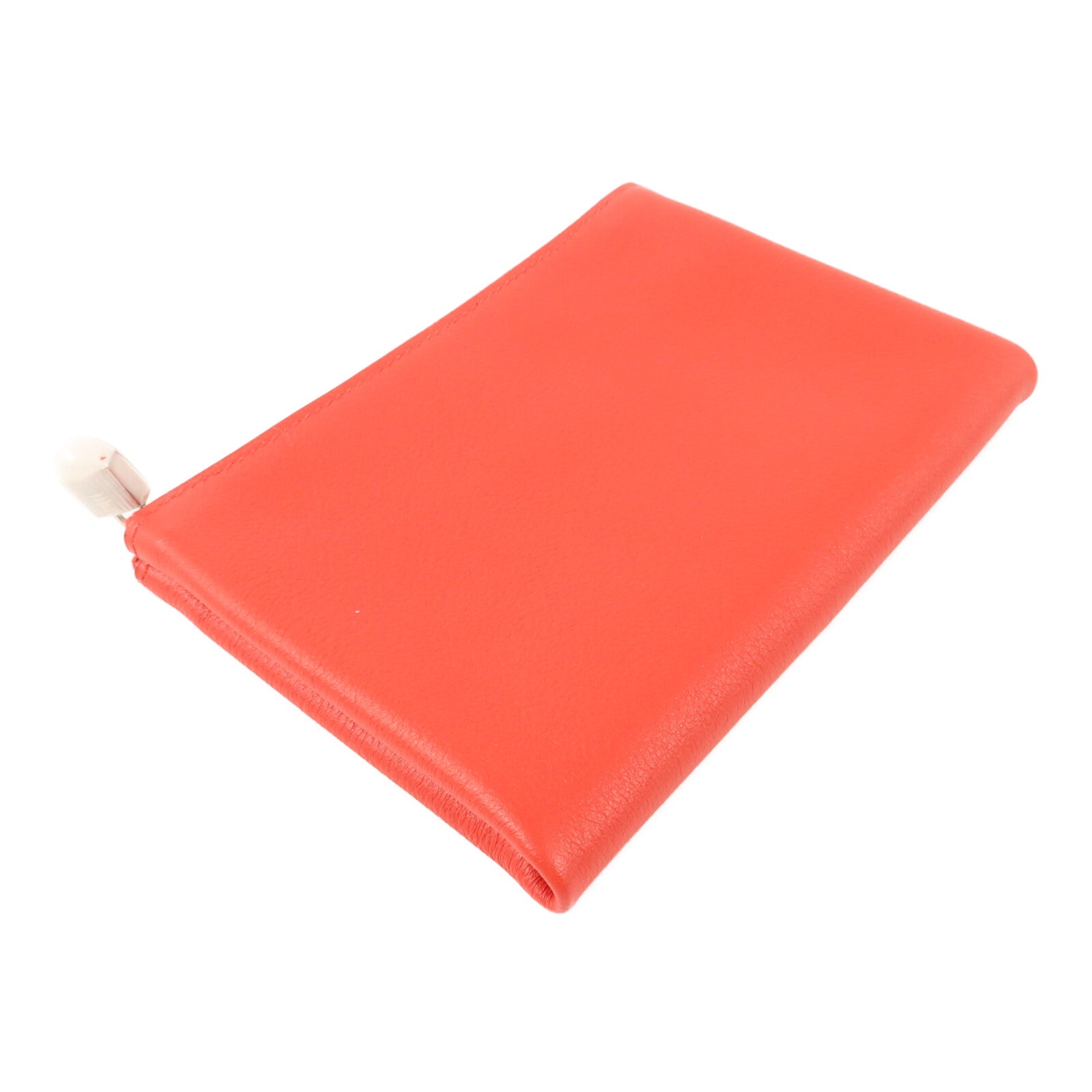 HERMES Evercolor皮革Atout Pouch 14(PM)小袋Braise/Bleu Du Nord