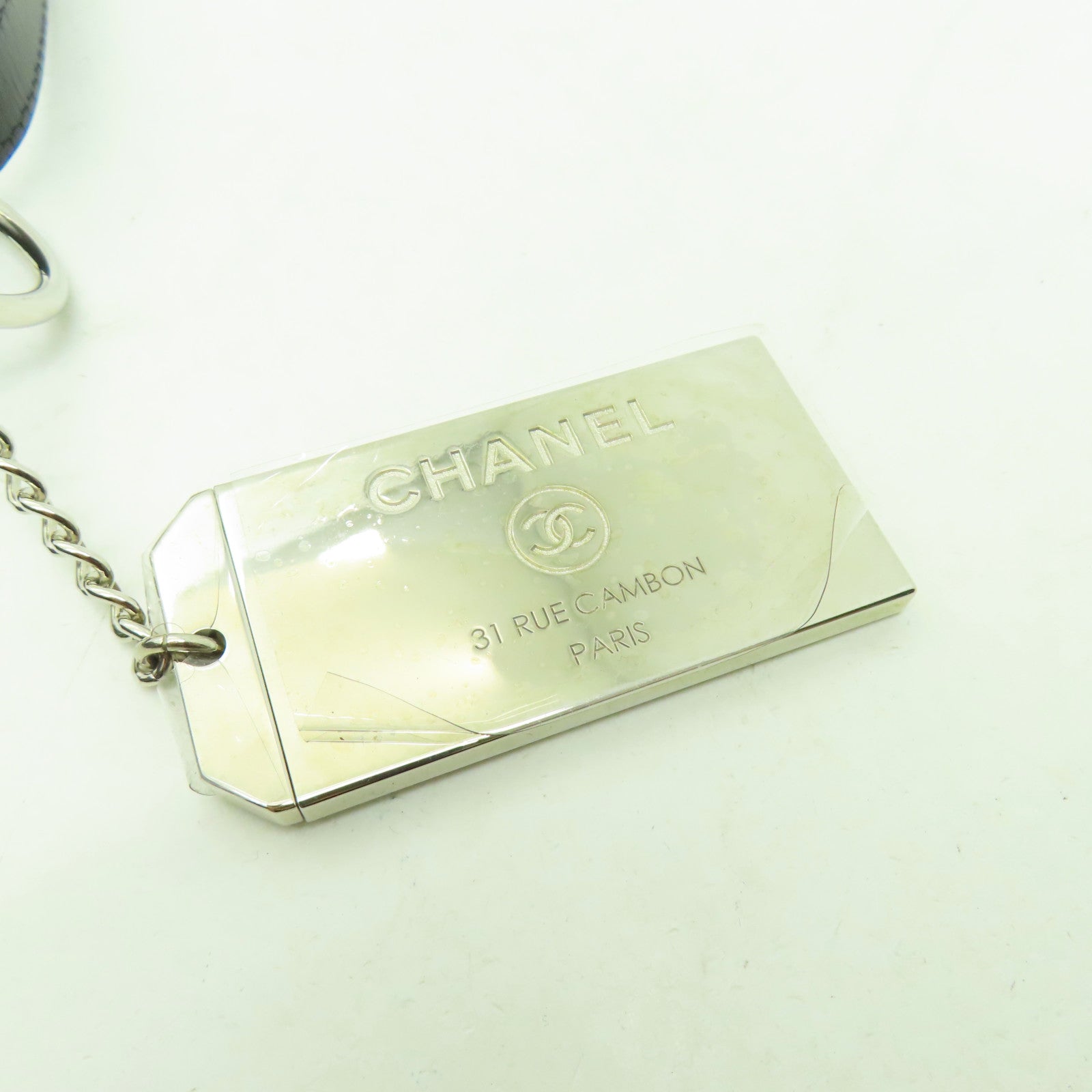 CHANEL 菱格牛皮皮革Chain Shoulder銀扣鏈帶肩背袋黑色