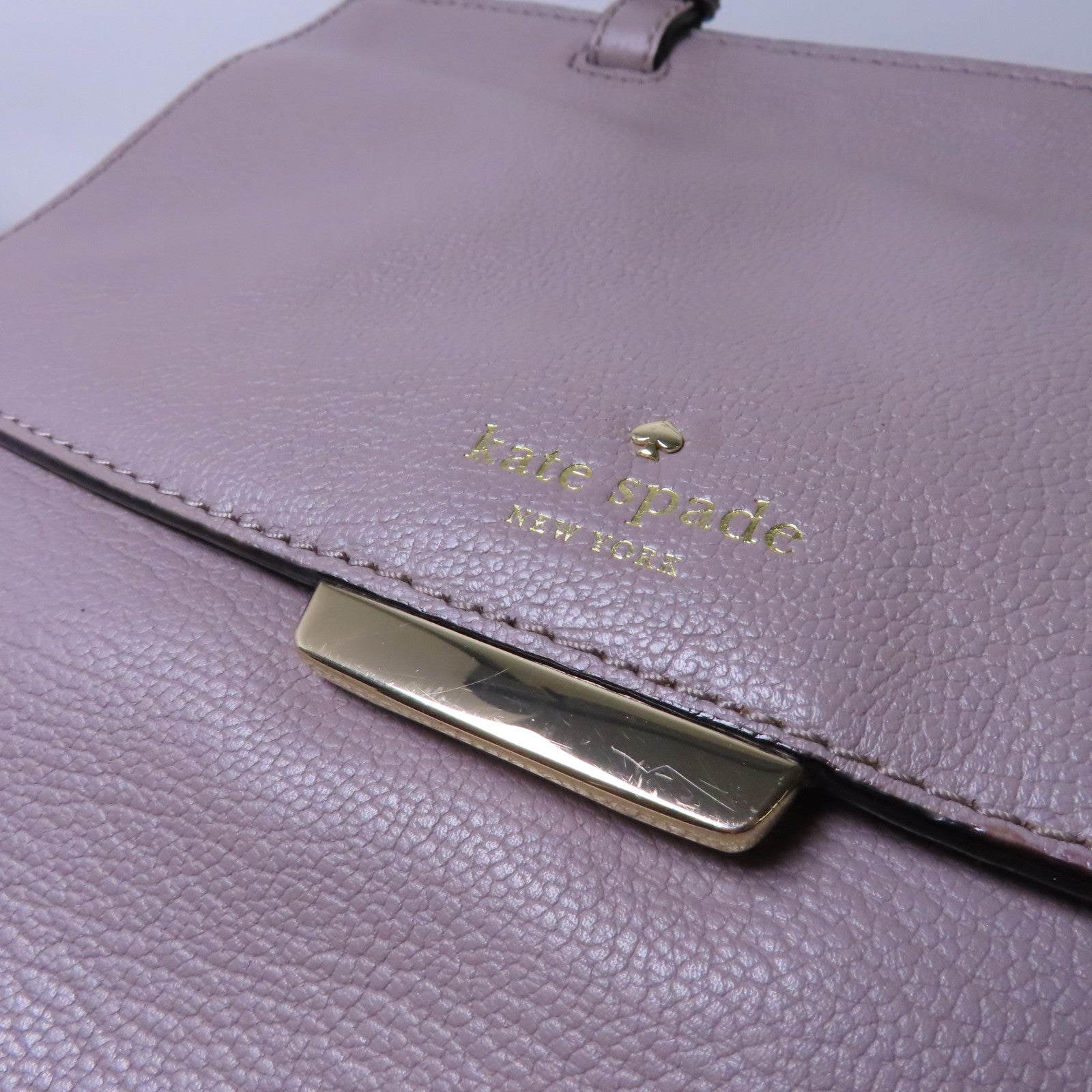 Kate Spade 牛皮皮革Shoulder Bag金扣手挽肩背兩用袋淺紫色