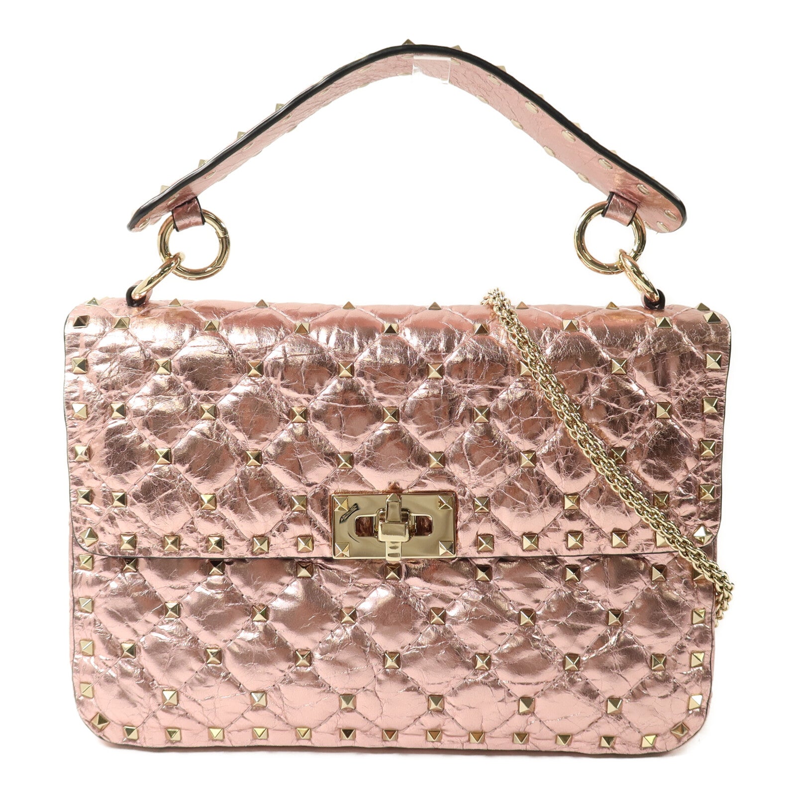 Valentino 牛皮皮革Rockstud Spike Medium手挽肩背兩用袋