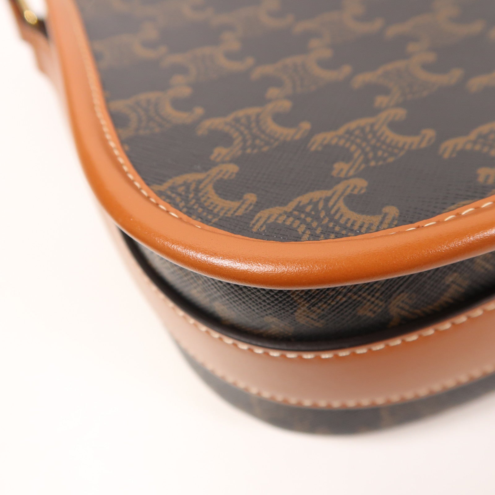 CELINE 塗層帆布Messenger Folce金扣肩背袋