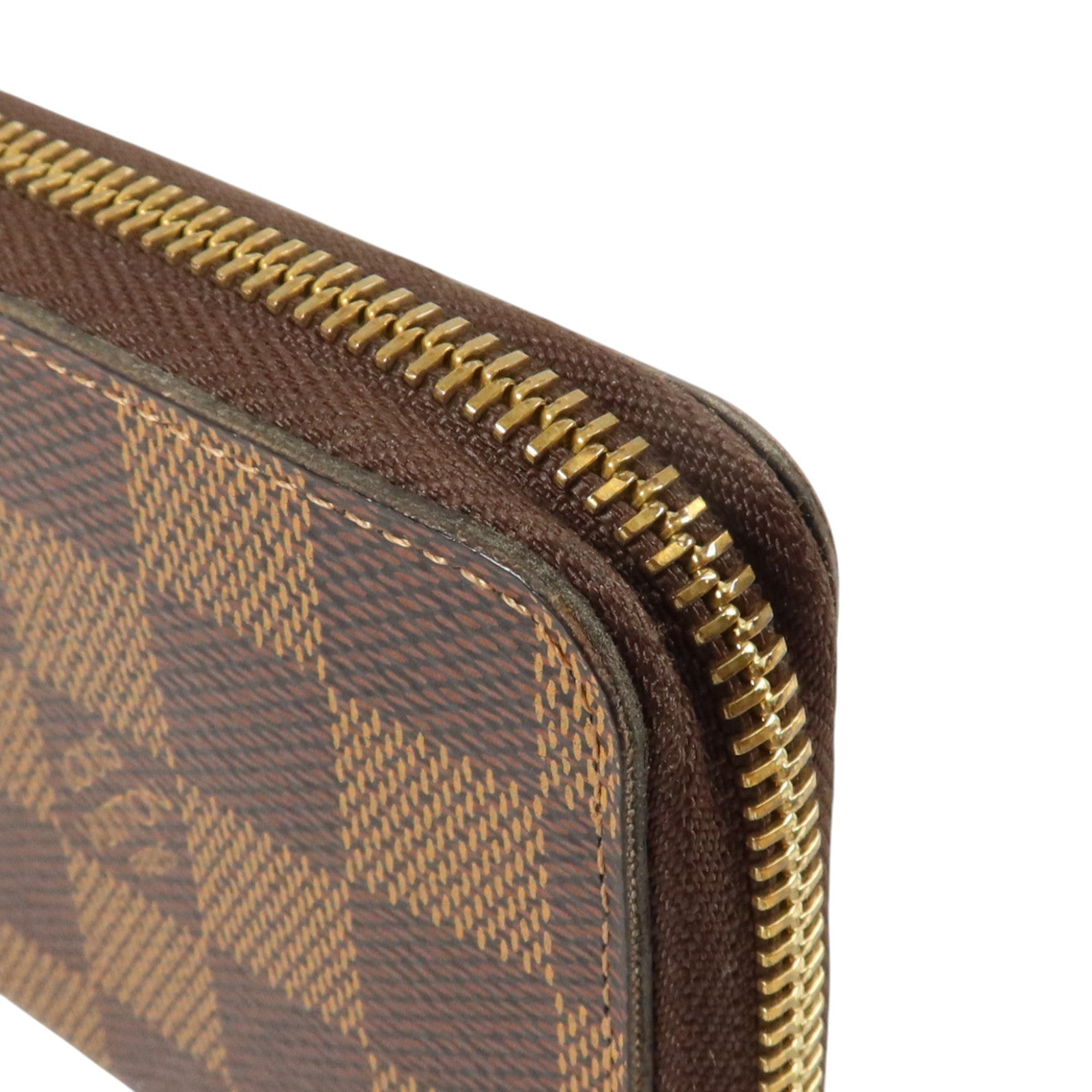 LOUIS VUITTON Damier Clemence Wallet金扣長錢包