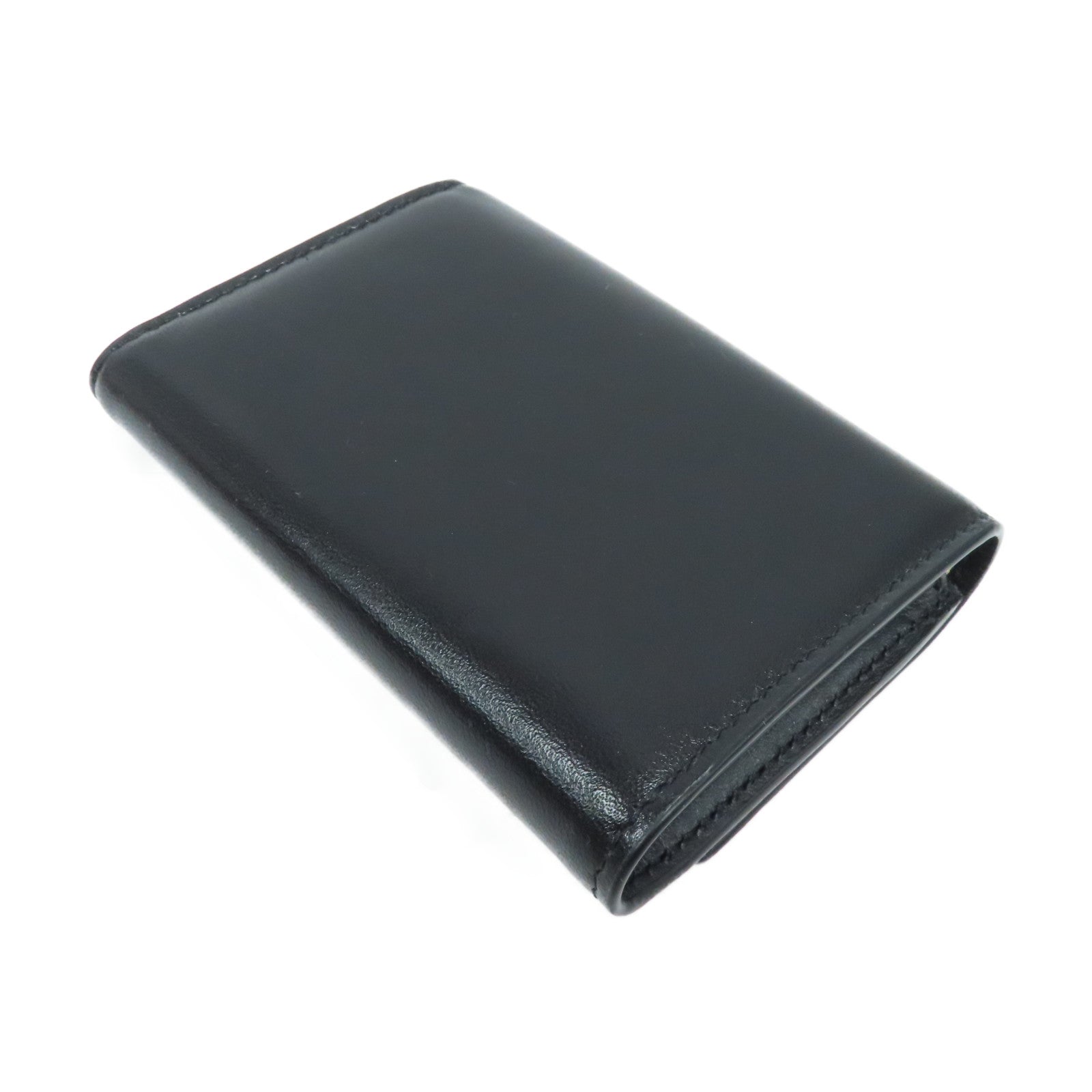 LOEWE 羊皮皮革Tri-fold Wallet金扣三摺錢包黑色