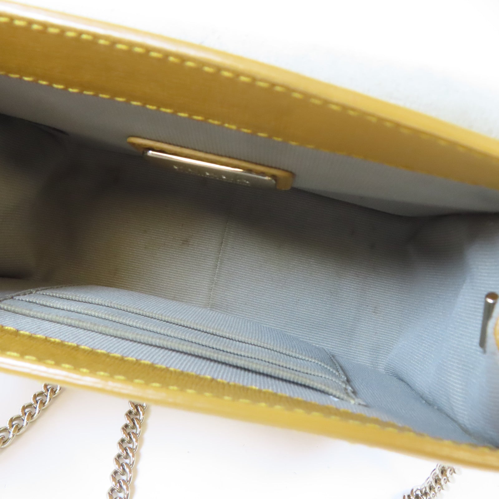 Furla 牛皮皮革Chain Shoulder金扣鏈帶肩背袋橙色