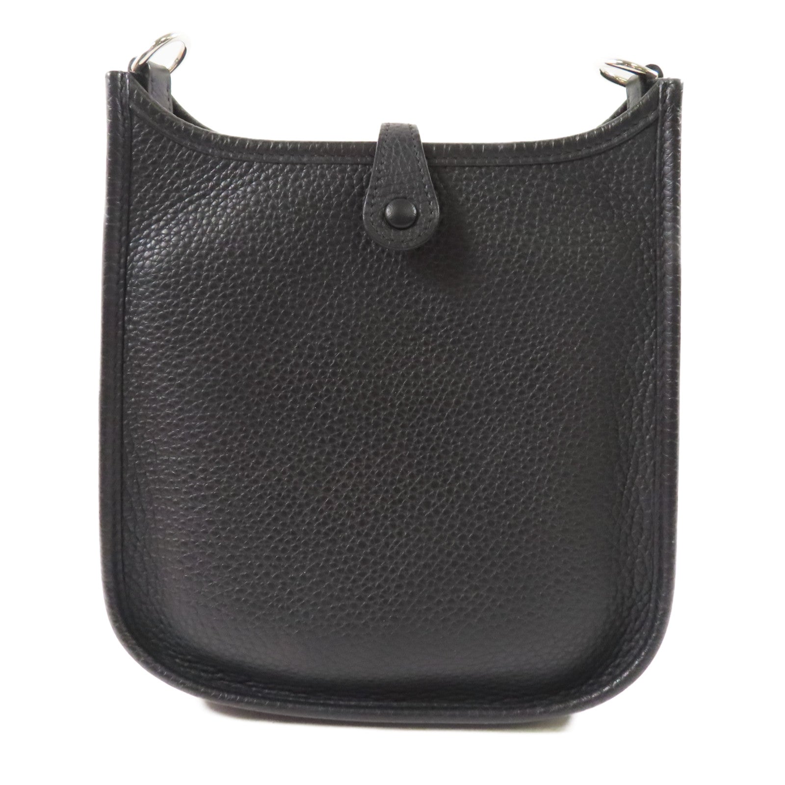 HERMES Clemence皮革Evelyne TPM銀扣肩背袋Noir
