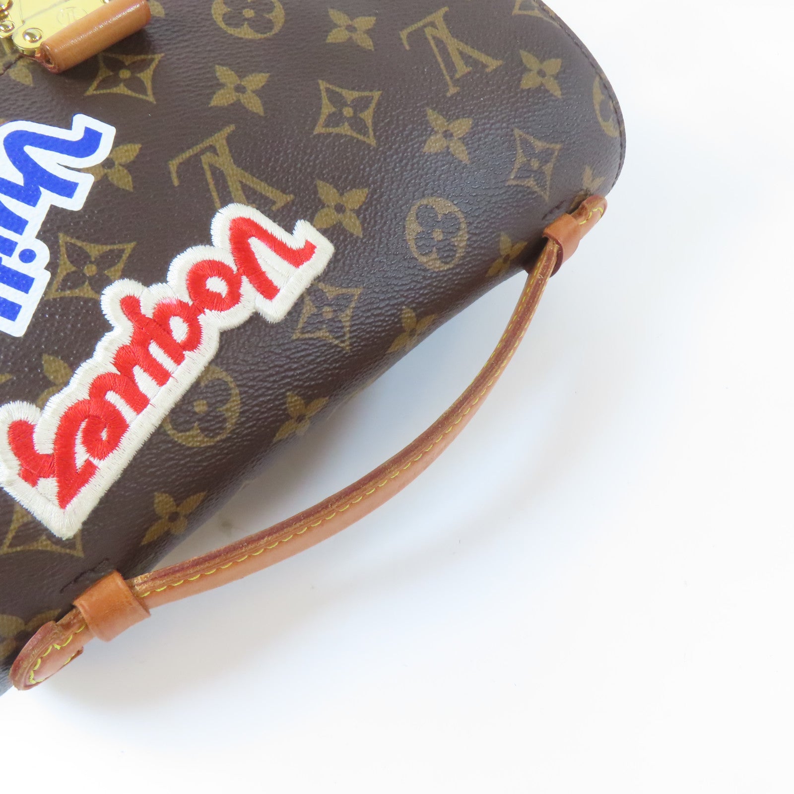 LOUIS VUITTON Monogram Patches Pochette Metis MM金扣手挽肩背兩用袋啡色