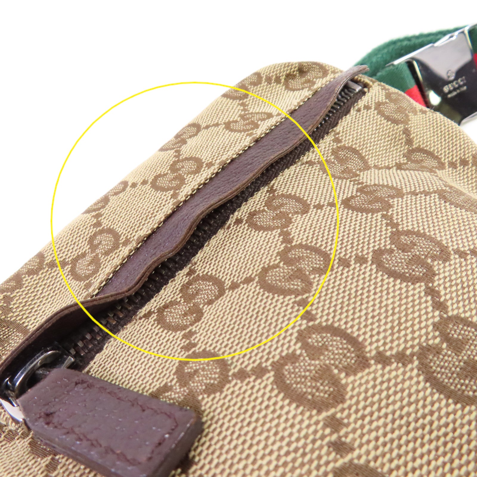 GUCCI 【激減優惠】帆布Waist Bag腰包啡色