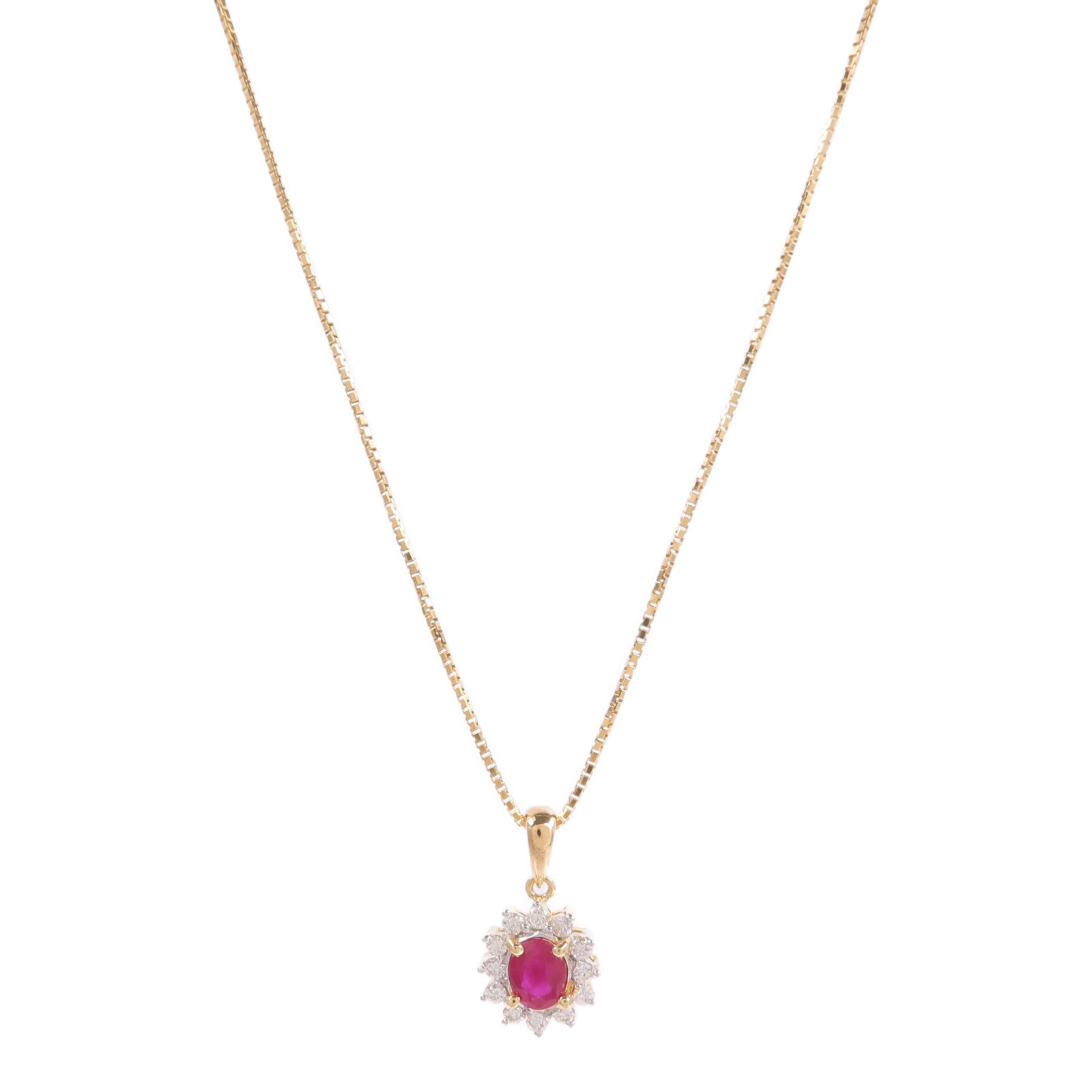 JEWELRY 18K黃金Ruby Diamond Necklace紅寶石/鑽石項鍊