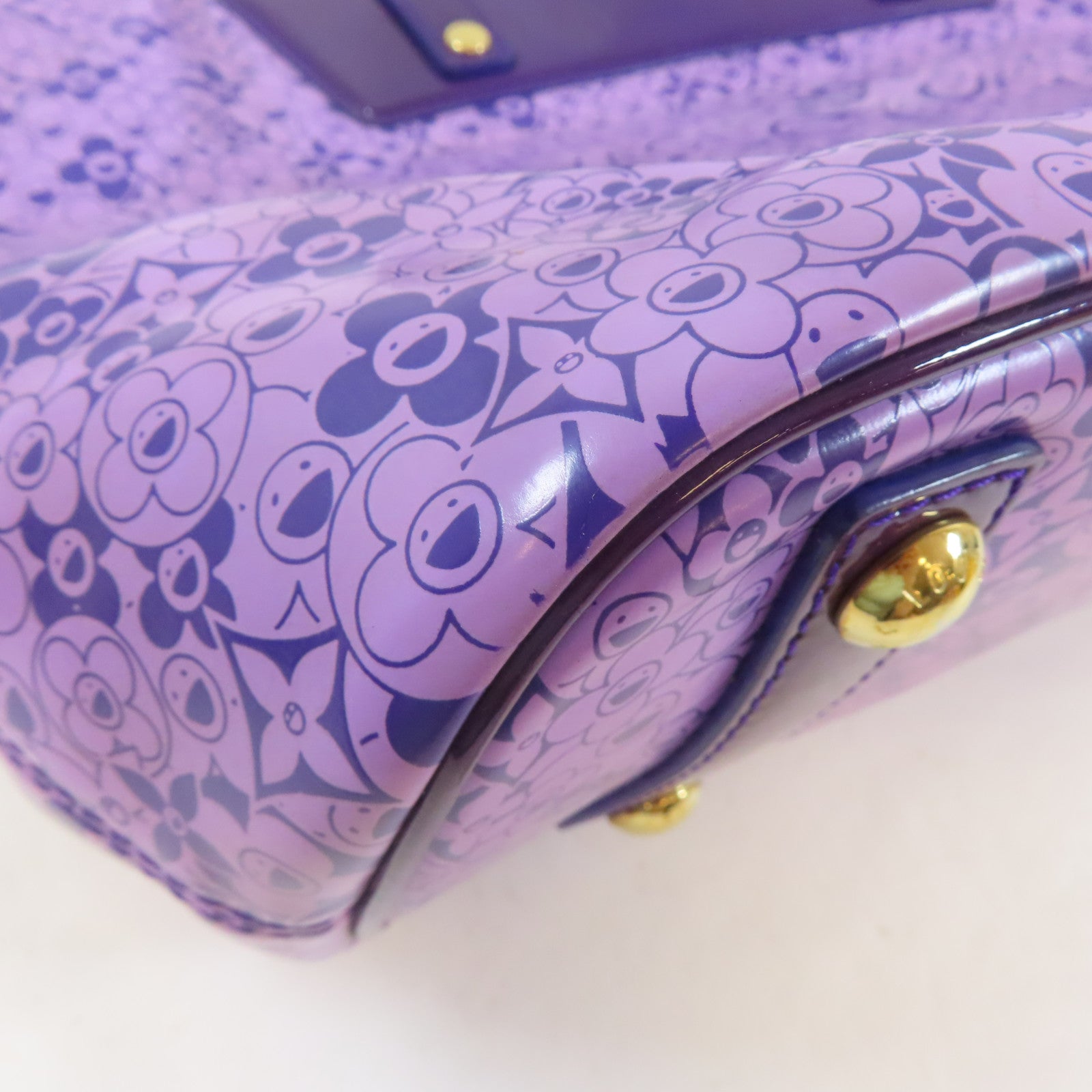 LOUIS VUITTON 【激減優惠】塗層帆布/皮革Cosmic Blossom PM金扣手挽袋紫色