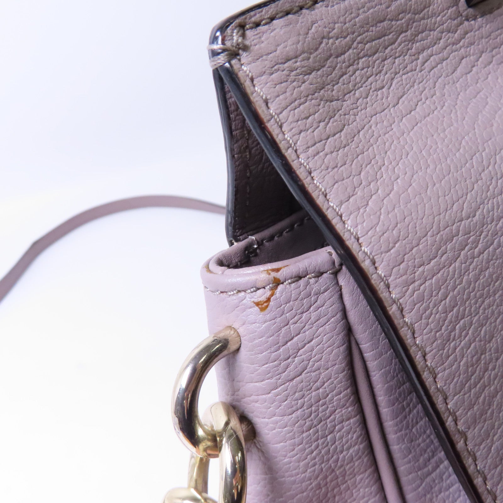 Kate Spade 牛皮皮革Shoulder Bag金扣手挽肩背兩用袋淺紫色