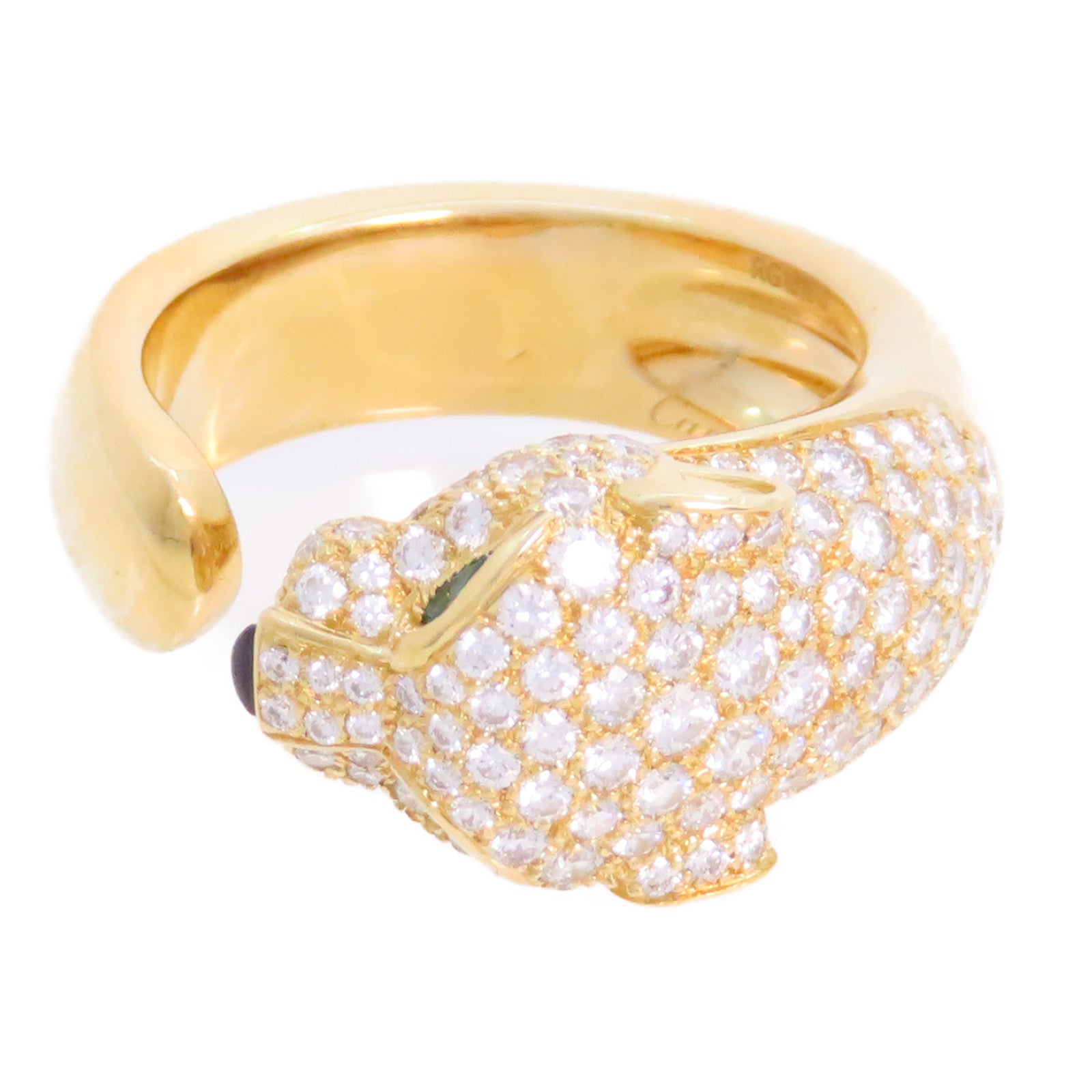 CARTIER 18K黃金/鑽石Panthere de Cartier Diamond Ring戒指Cartier#54/US#6.75