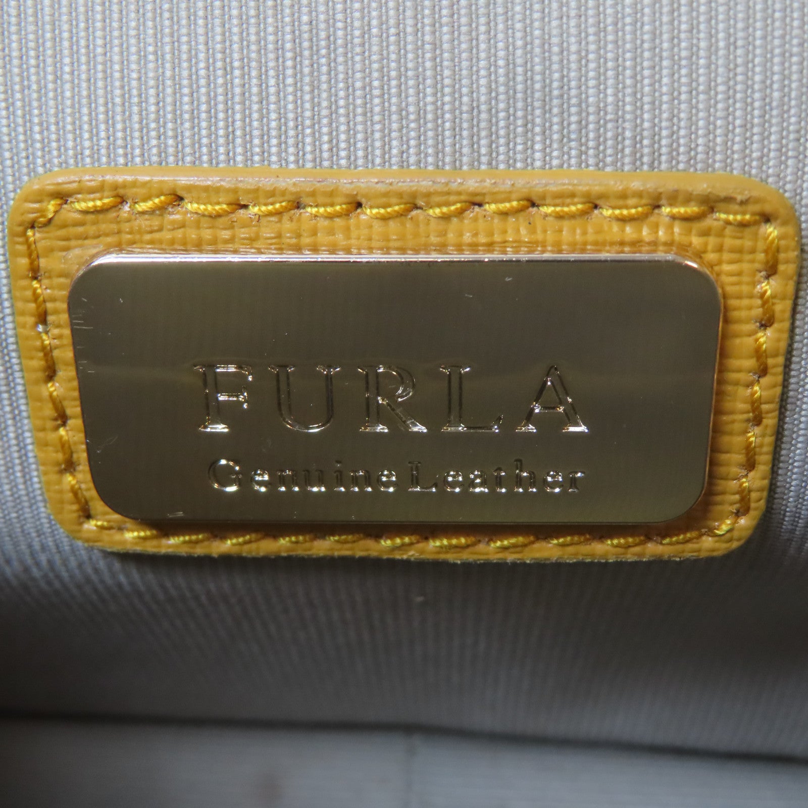 Furla 牛皮皮革Chain Shoulder金扣鏈帶肩背袋橙色