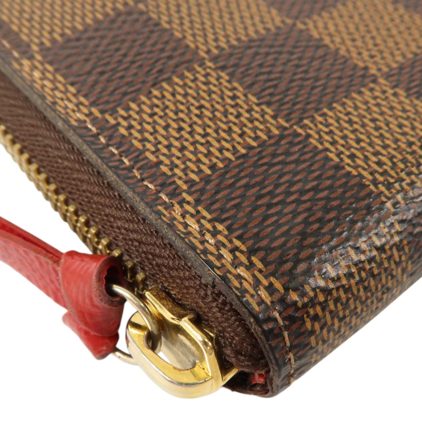 LOUIS VUITTON Damier Clemence Wallet金扣長錢包