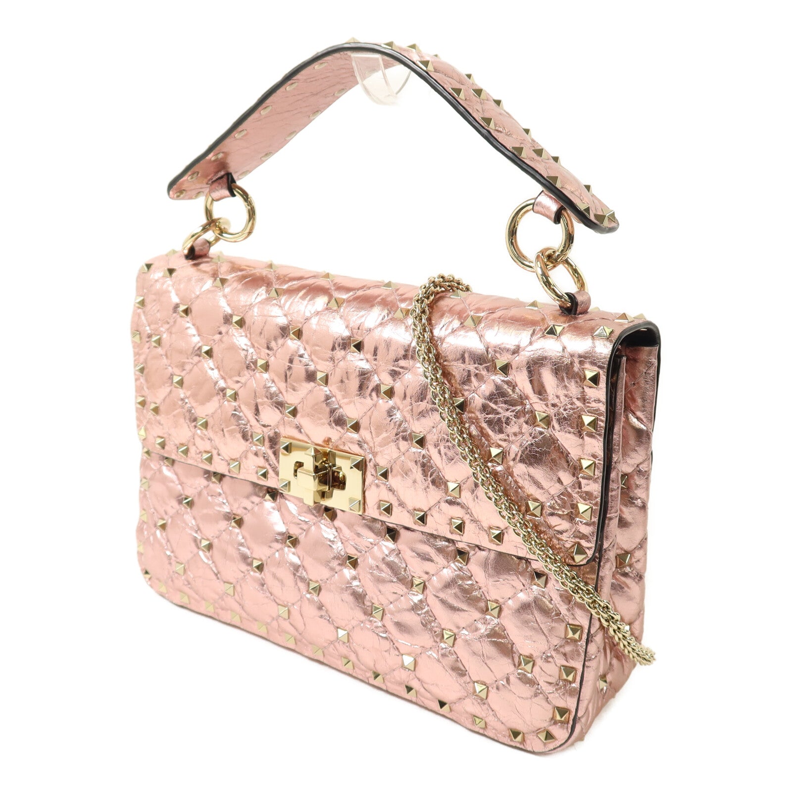 Valentino 牛皮皮革Rockstud Spike Medium手挽肩背兩用袋