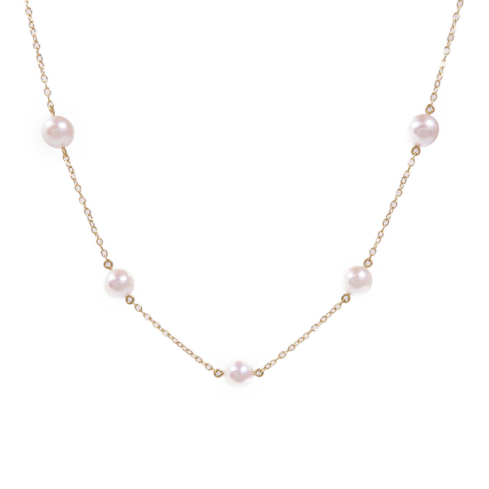 MIKIMOTO Pearl Necklace 18K Yellow Gold