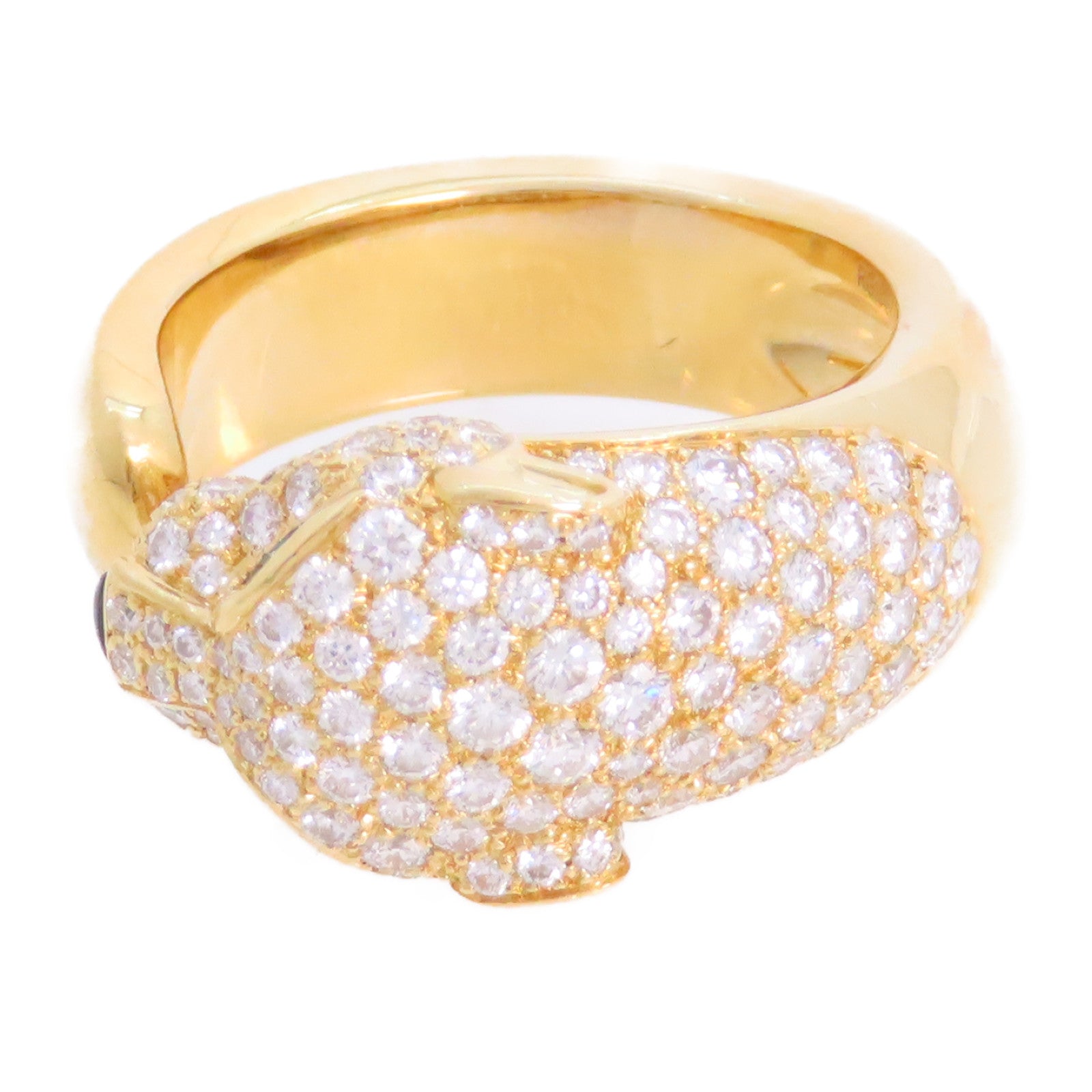 CARTIER 18K黃金/鑽石Panthere de Cartier Diamond Ring戒指Cartier#54/US#6.75